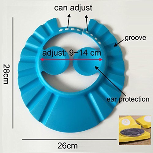 **Dpiszone Adjustable Baby Shower Cap - Soft & Safe Hair Wash Hat for Infants & Toddlers - Waterproof Eye & Ear Protector - Leaves Design - Perfect for Bath Time, Swimming & Sensitive Skin (Multicolor)**