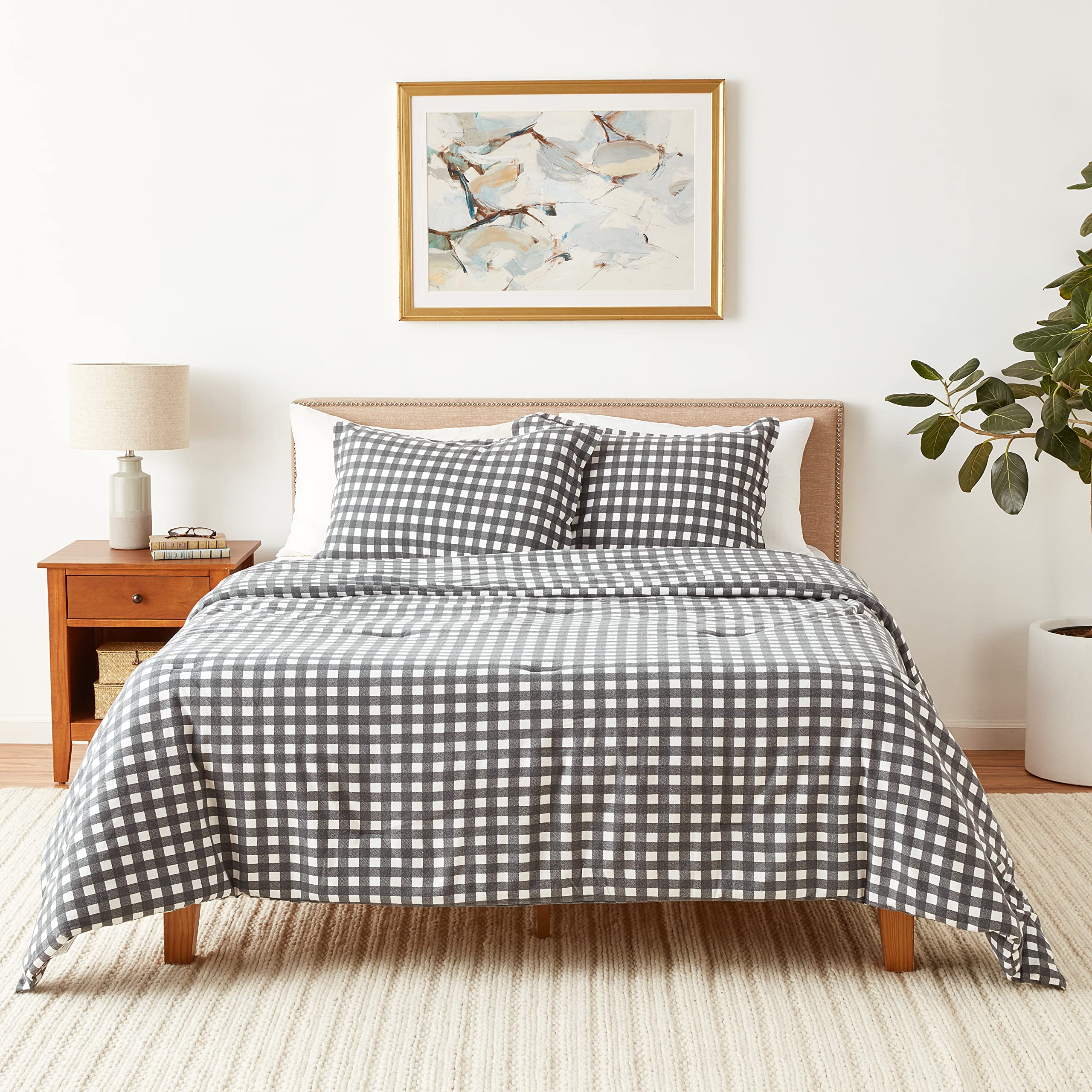 Eddie Bauer Reversible Queen Comforter Set - 100% Cotton Bedding with Matching Shams, Warm & Cozy Preston Grey Duvet Cover for Winter - Perfect for Master Bedroom, Guest Room & Cold Weather Comfort