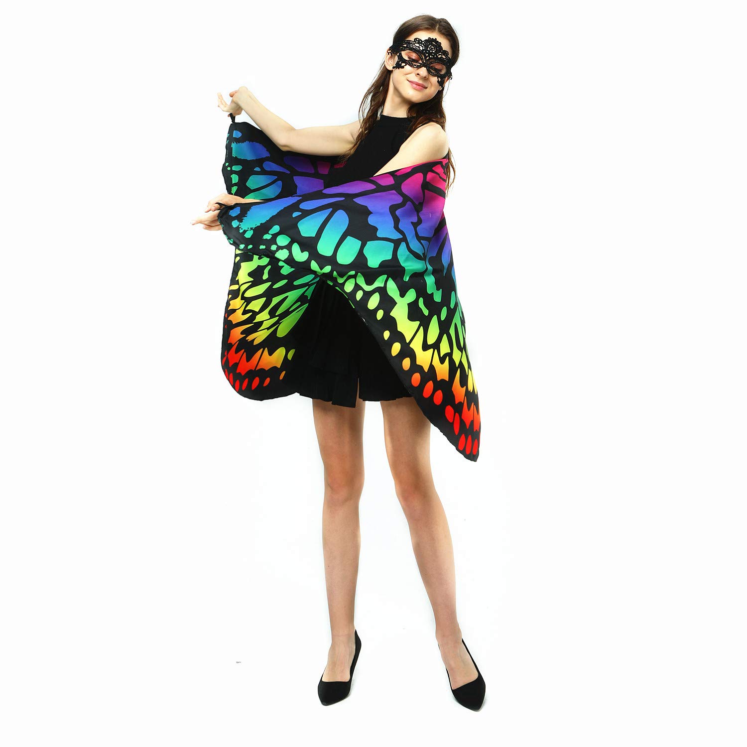 Butterfly Fairy Costume for Women - Double-Sided Printed Fabric Wings | Halloween, Cosplay, Fairy Party Outfit | Perfect for Costume Parties, Themed Events & Photo Shoots