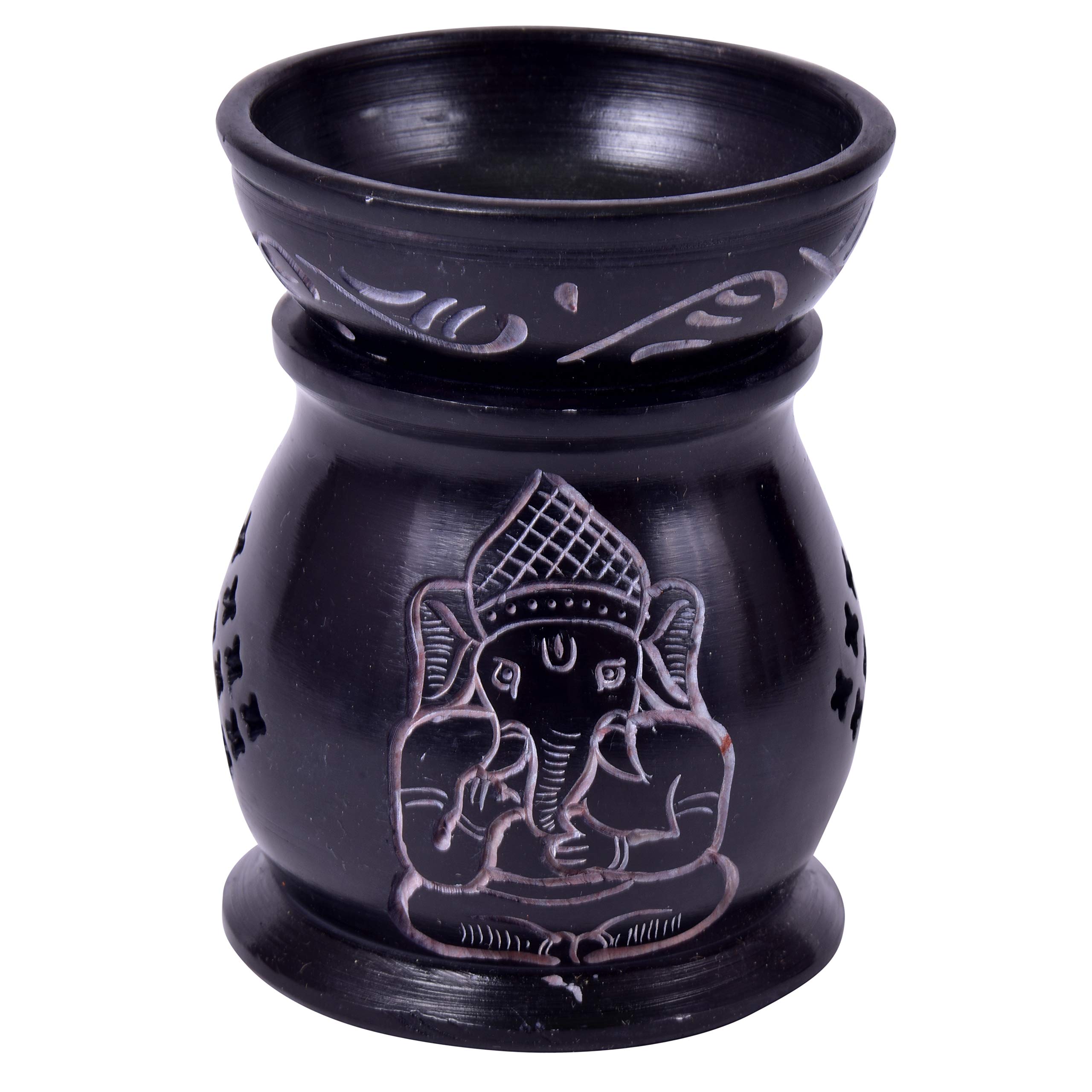 Handmade Carved Tealight Candle Holder - Decorative Resin Incense Burner with Soapstone Design - Perfect for Meditation, Yoga, and Home Décor