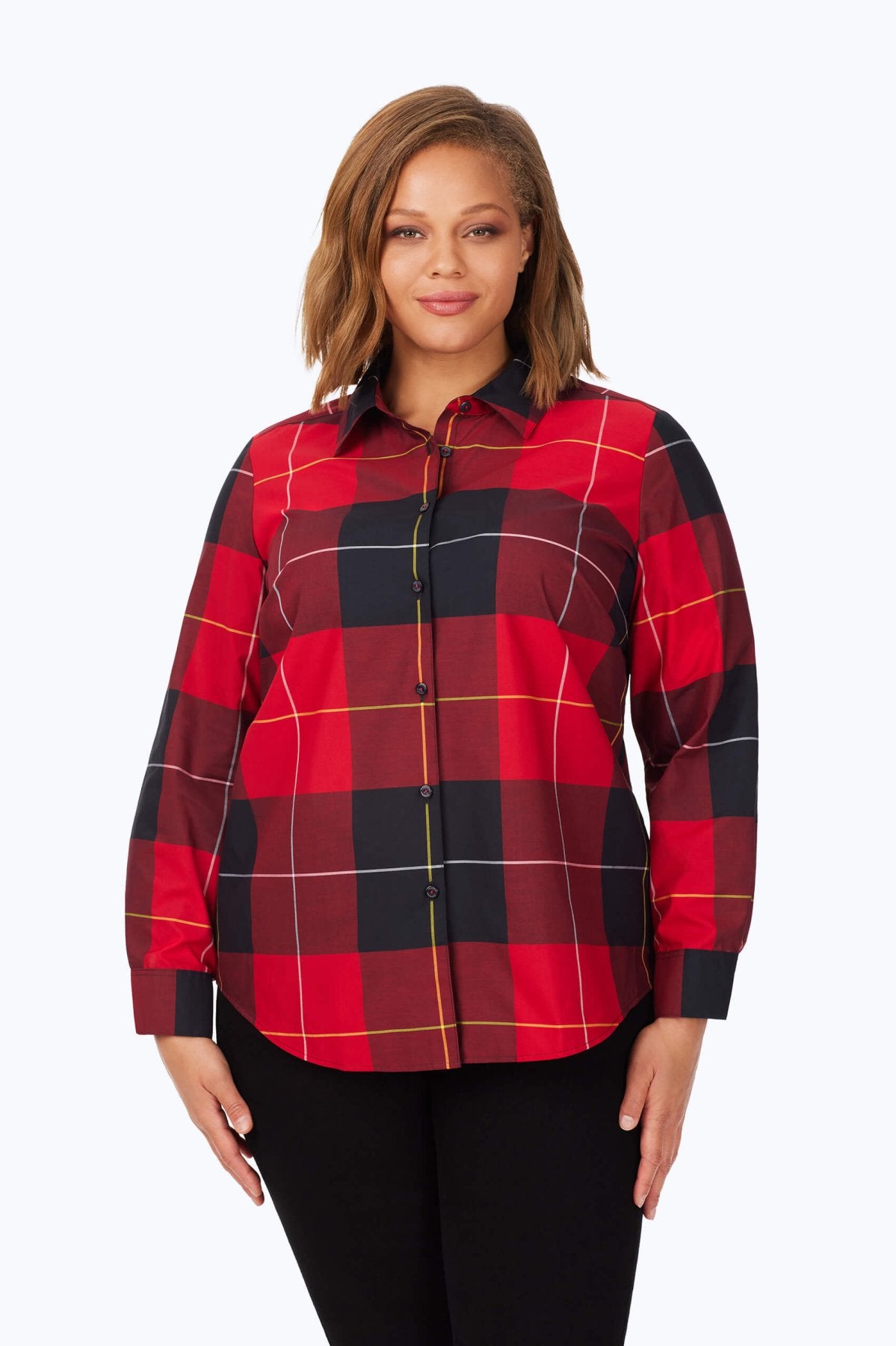 Rhea Plus Exploded Plaid Long Sleeve Shirt for Men - Stylish Casual Button Down Top for Fall & Winter - Perfect for Office, Date Night and Outdoor Activities