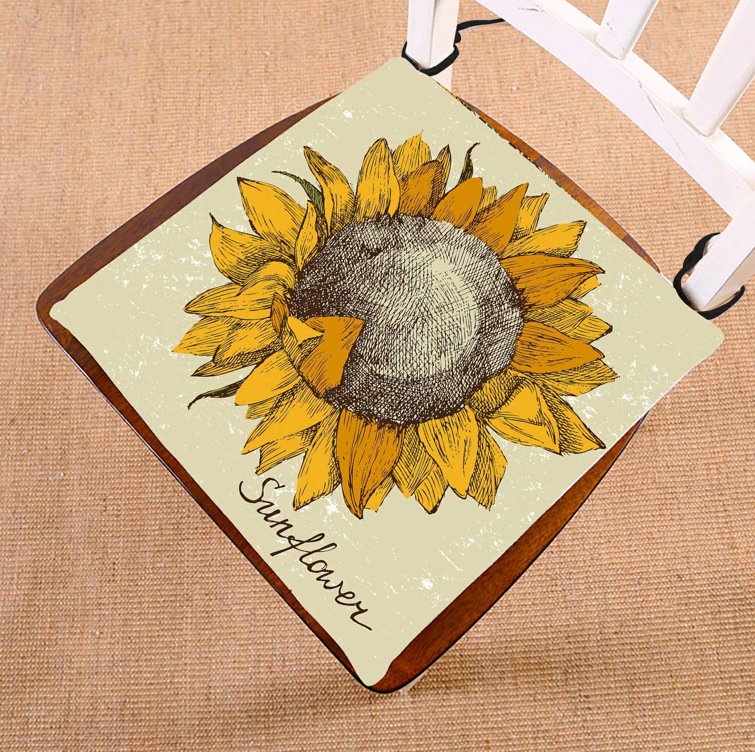 Vintage Sunflower Bed Runner Scarf - 20x95 Inch Floral Bedding Decor for Farmhouse, Boho & Rustic Bedroom Styling - Perfect for Queen & King Size Beds
