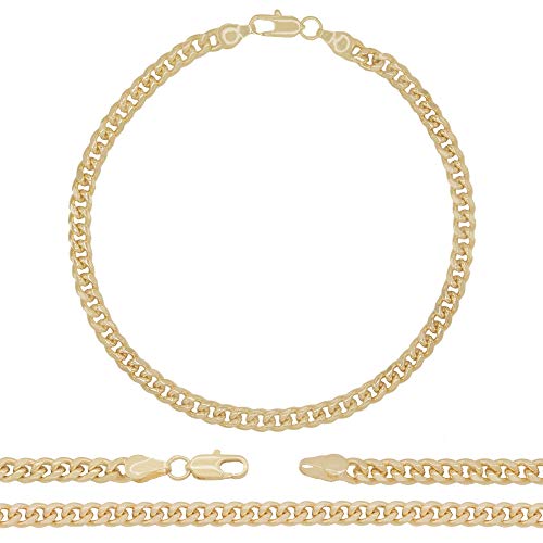 14K Gold Filled Cuban Link Anklet for Women - 10