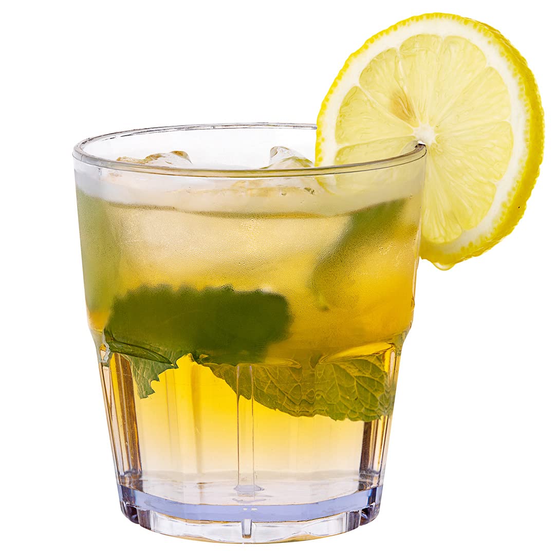 50-Pack 9oz Shatterproof Plastic Tumblers - Clear Stackable Dishwasher-Safe Drinking Glasses for Restaurants, Bars, Parties & Outdoor Events