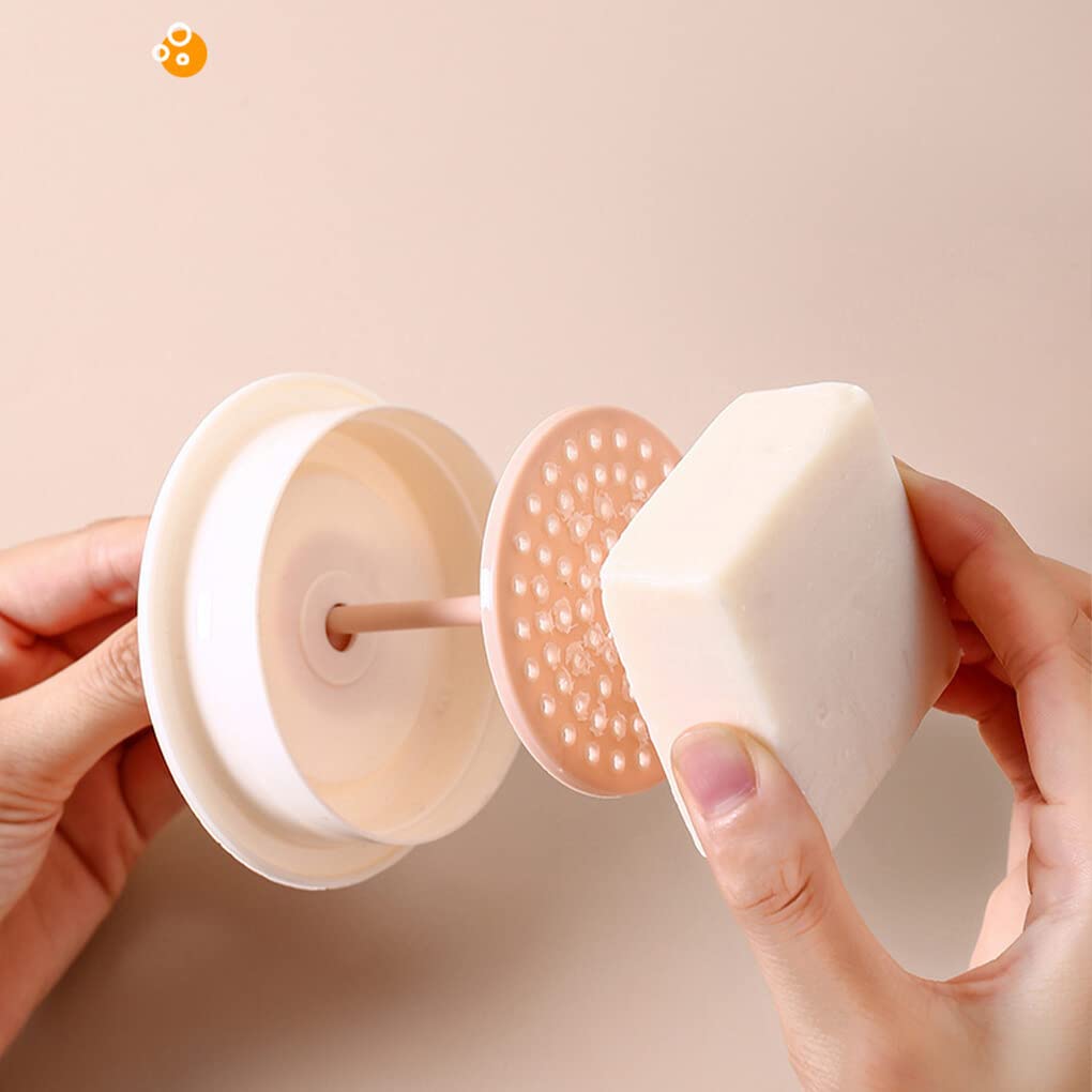 BOKIOESDE Portable Foam Maker for Face Cleansing - Light Blue & White Bubble Foamer Cup | Travel-Friendly Toiletries for Skincare Routine & Makeup Removal