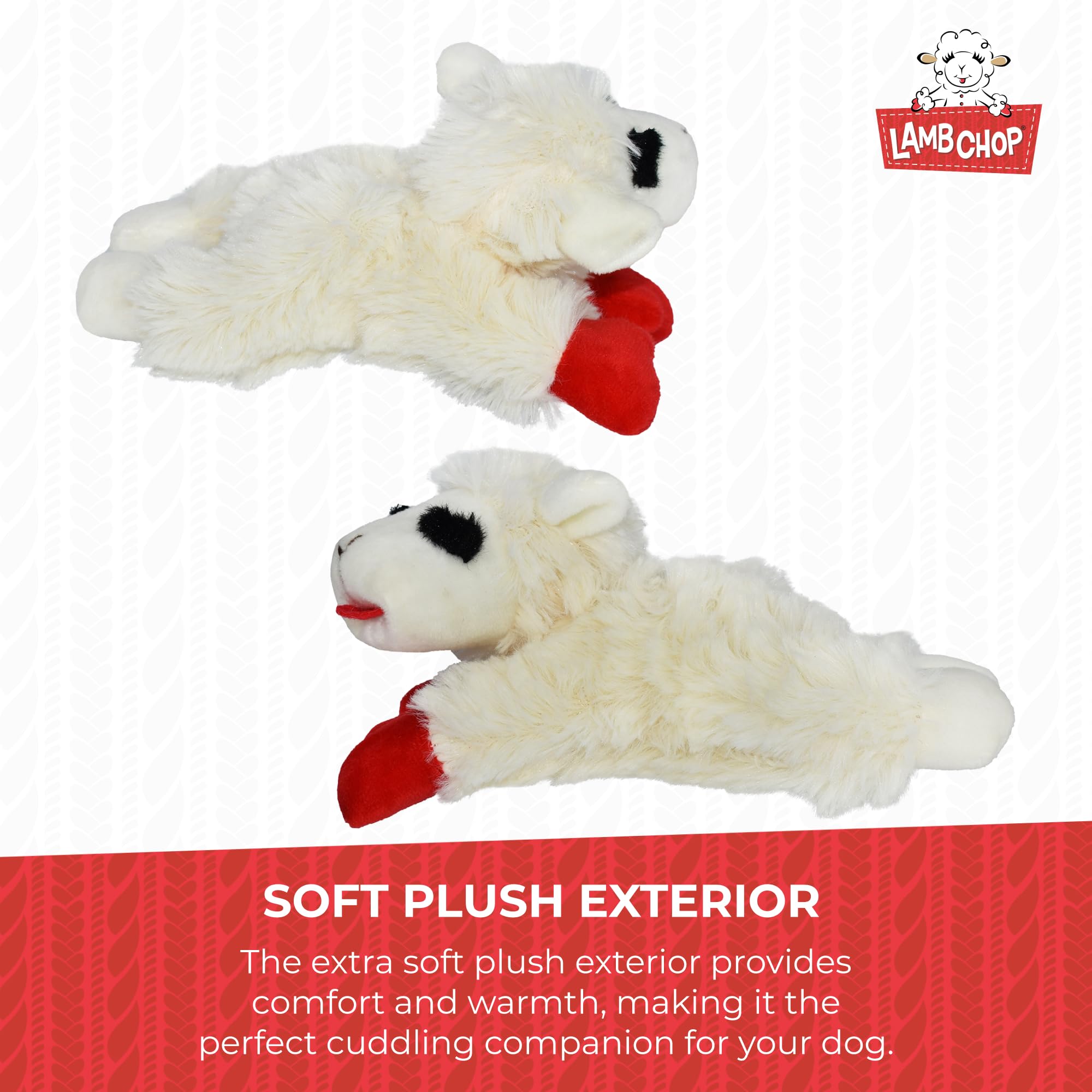 Multipet Lamb Chop Squeaky Dog Toy - 6