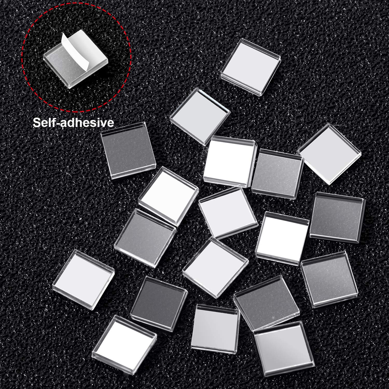 Self-Adhesive Mini Square Glass Mosaic Tiles - 10x10mm, 1200pcs - DIY Craft Decor for Home, Mirror, Wall, Furniture & Art Projects - Perfect for Scrapbooking, Jewelry Making & Home Improvement