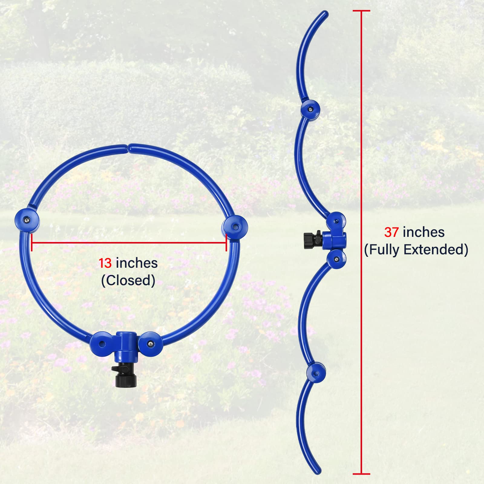 360° Tree Watering Ring - Adjustable Sprinkler & Irrigation System for Outdoor Plants, New Trees, Shrubs & Raised Garden Beds | Includes Y Hose Splitter for Efficient Watering | Perfect for Landscaping, Gardening & Drought Protection (Small Size)