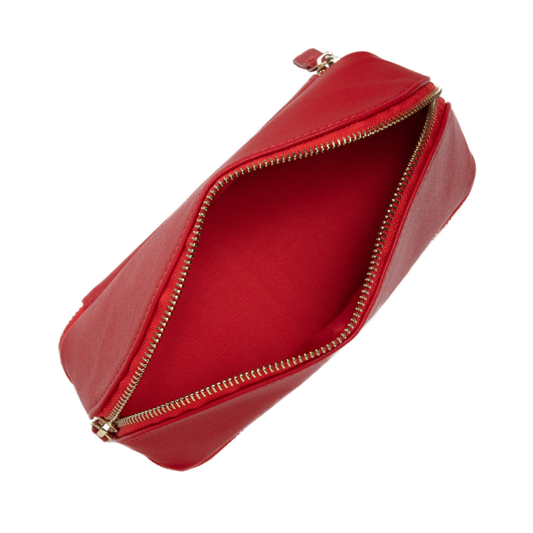 Stylish Red Travel Jewelry Case - Compact & Secure Jewelry Organizer for Necklaces, Rings & Earrings - Perfect for Vacations, Business Trips & Gifts
