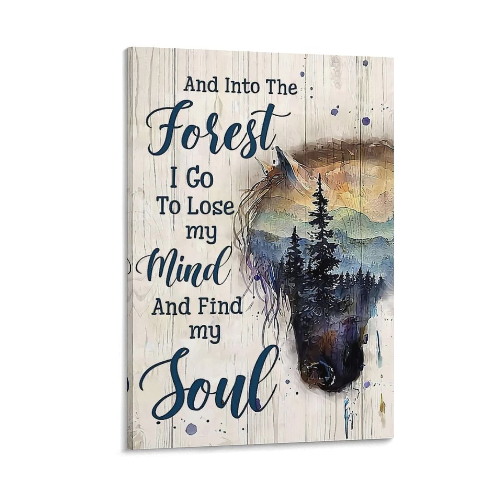 Vintage Horse and Forest Adventure Poster - Wildlife Wall Art for Bedroom & Living Room Decor - 12x18 Canvas Painting - Perfect for Nature Lovers & Soul Seekers