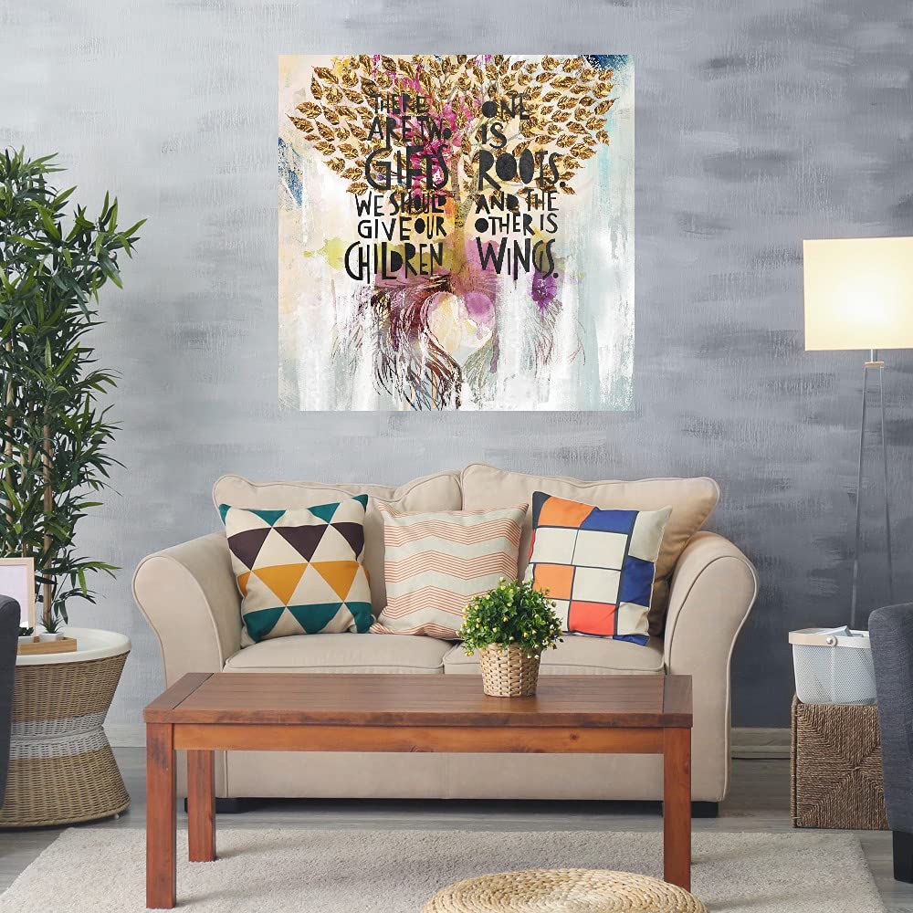 Tree of Life Canvas Wall Art - Hand Painted by Artist Nikki Chu - 37x37 Inch Ready to Hang Painting for Living Room, Bedroom, Office Decor - Nature Inspired Home Décor for Modern & Bohemian Interiors