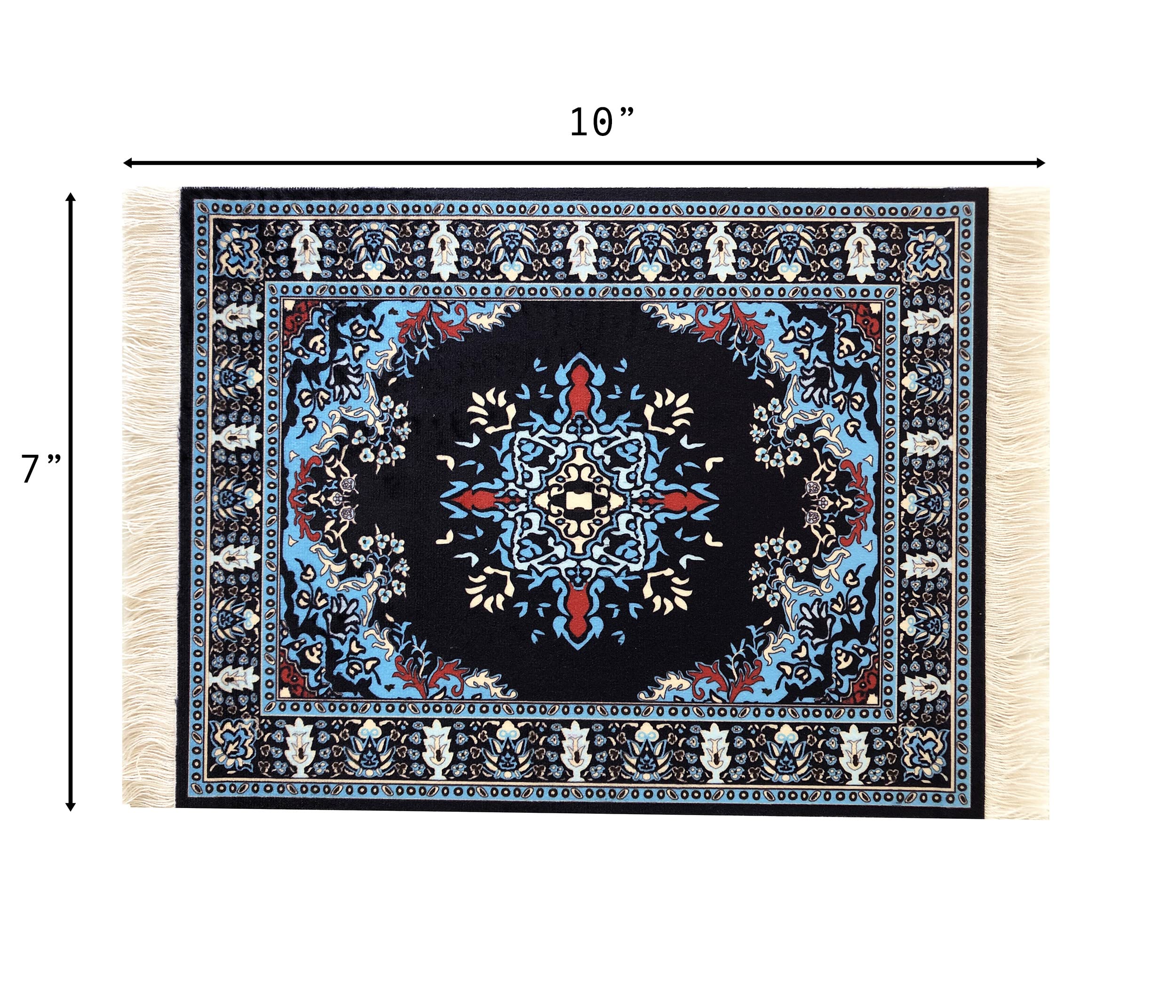 Set of 2 Oriental Style Rug Mouse Pads for Computer Desk - Non-Slip Carpet Mouse Mat for Office & Gaming, Perfect for Home & Workspace Decor