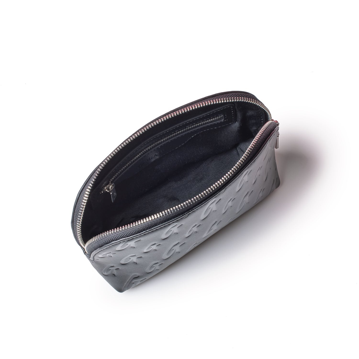 Luxury Monogram Cosmetic Pouch - Black Leather Makeup Bag for Travel & Everyday Use | Perfect for Toiletries, Cosmetics & Essentials | Stylish & Durable Design
