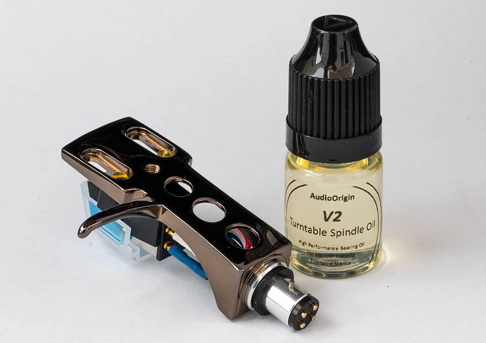 Premium Titanium Plated Headshell & VM95 Cartridge with Stylus & Oil - Compatible with Audio Technica T.92, AT-LP120 USB, AT-LP1240 USB, AT-PL120 Turntables - Perfect for Vinyl Record Playback & DJ Mixing