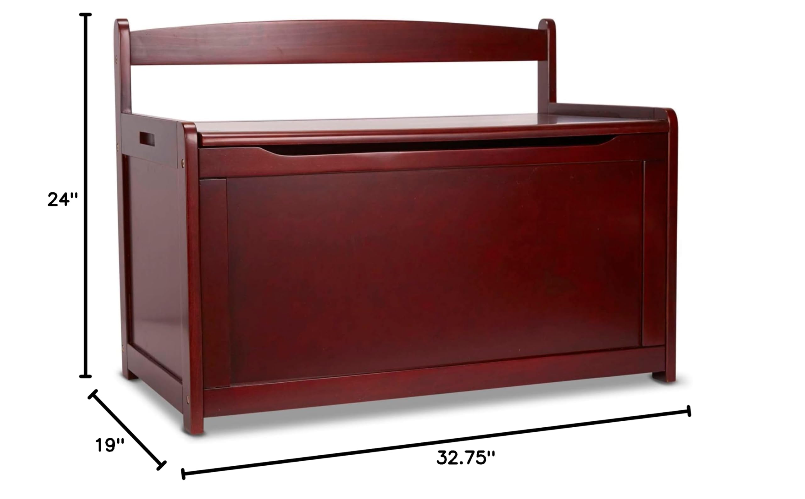 Melissa & Doug Wooden Toy Storage Chest with Lid - Espresso Brown Kids Room Organization & Nursery Decor