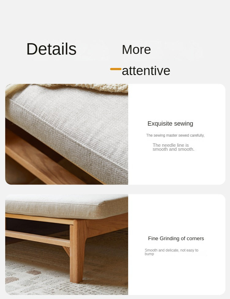 Oak Solid Wood Sofa Bed - Convertible Sleeper Sofa for Small Spaces | Perfect for Apartments, Guest Rooms & Home Offices