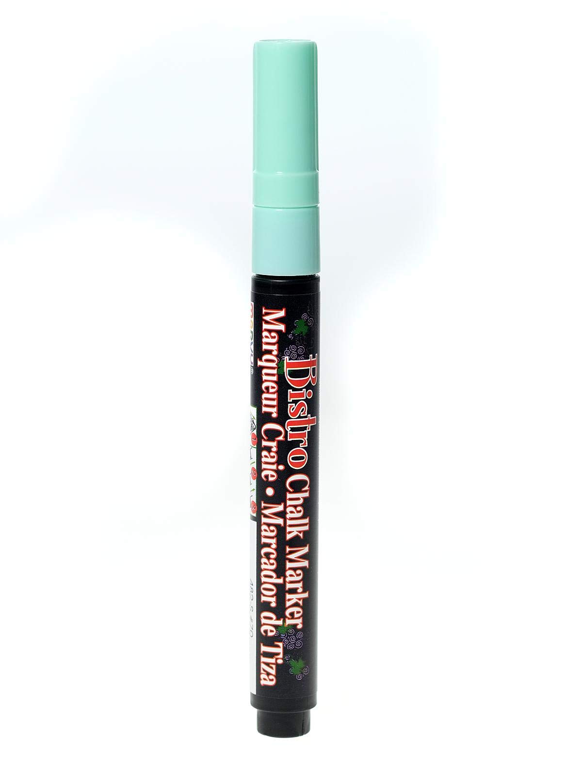 Marvy Uchida Bistro Chalk Markers - 6 Pack Fine Point Peppermint Colored Whiteboard Markers for Restaurants, Cafes, Offices & Home Use - Non-Toxic Dry Erase Markers for Glass, Chalkboards & Windows