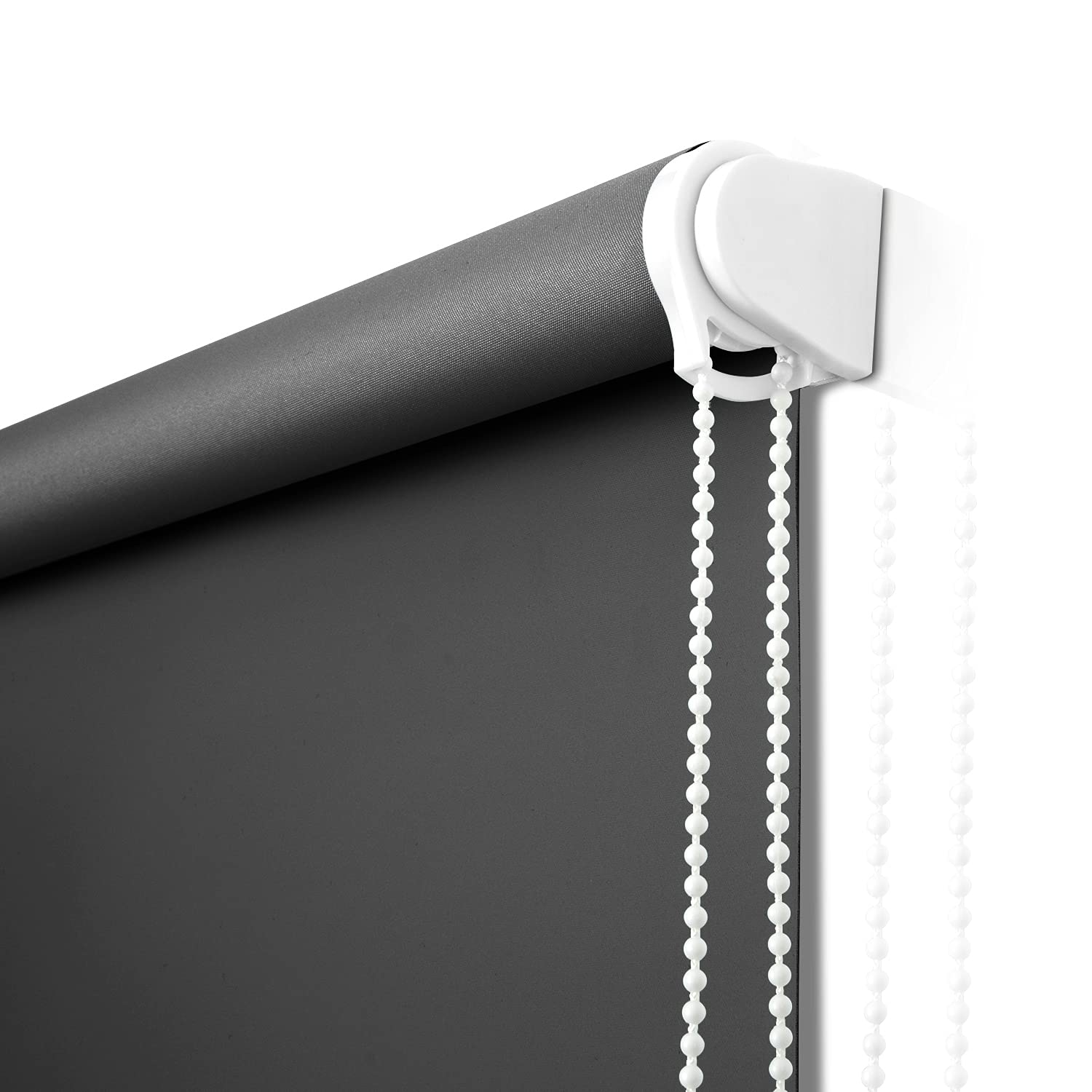 Thermal Insulated Blackout Roller Blinds for Windows - Easy Install Chain Cord Shades for Living Room, Bedroom & Home Office - Light Blocking & Energy Saving Window Treatment