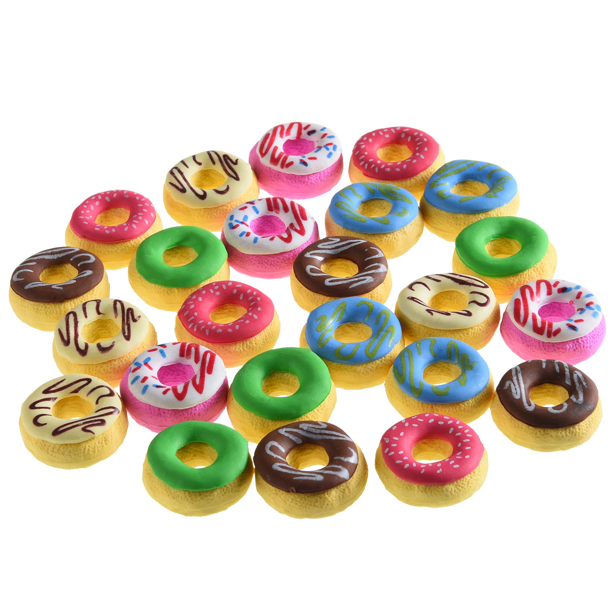 24-Piece 3D Cute Donut Erasers for Kids - Fun Food Puzzle Mini Erasers, Cool Take Apart Desk Pet Erasers for Girls & Boys - Perfect for School Supplies, Classroom Rewards & Party Favors