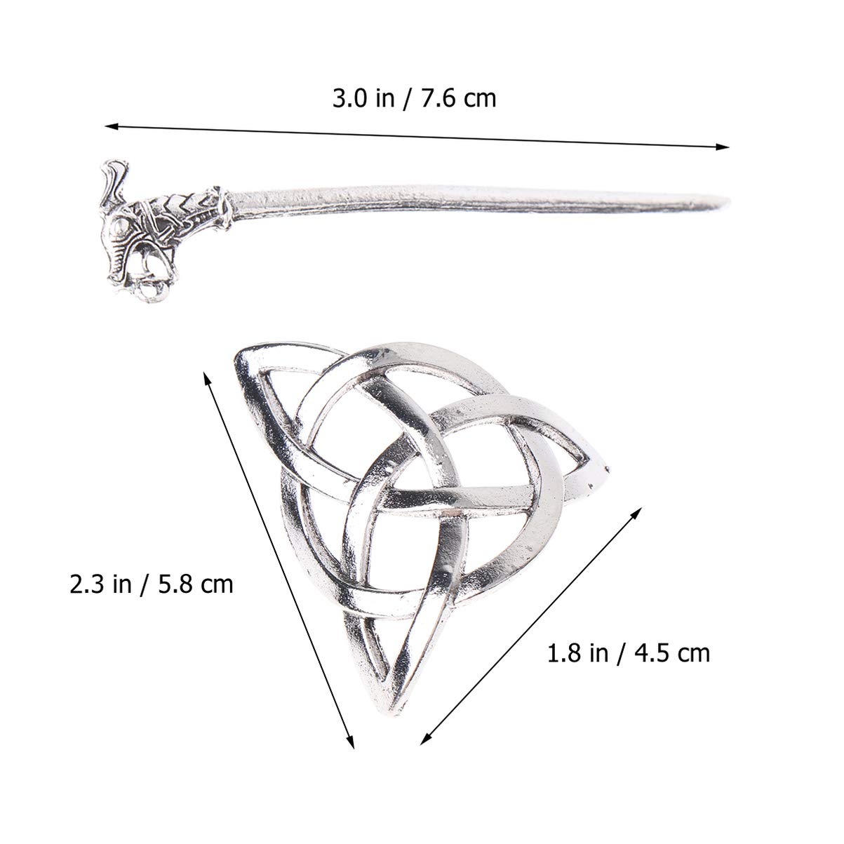 2Pcs Vintage Irish Hair Clips - Viking Style Metal Hair Slide Pins for Women & Men - Perfect for Weddings, Cosplay, and Medieval Themed Events