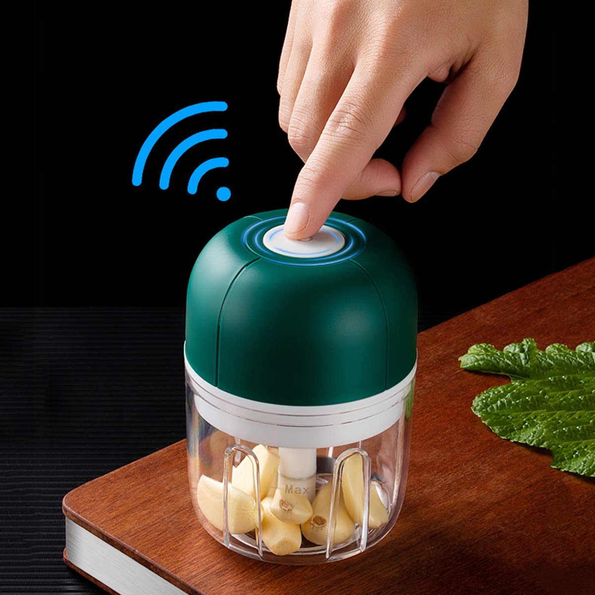 Electric Garlic Chopper & Masher - USB Rechargeable Mini Food Processor for Onions, Vegetables, Fruits (100ml/250ml) | Portable Kitchen Gadget for Cooking, Salads, Baby Food & Meal Prep - Perfect for Home & Travel Use