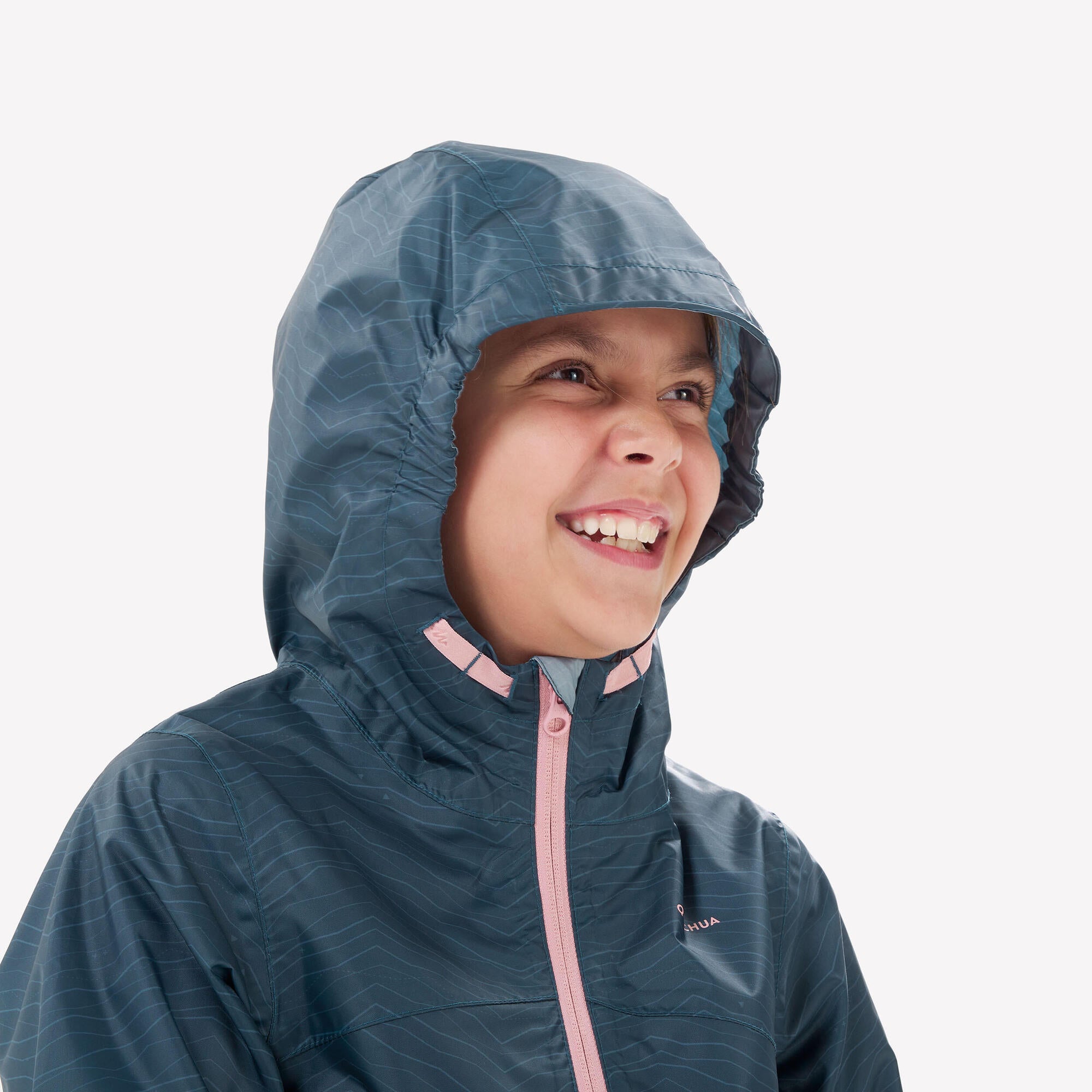 Quechua MH150 Waterproof Hiking Jacket for Kids Ages 7-15 | Lightweight Outdoor Raincoat for Boys & Girls | Perfect for Camping, School & Mountain Adventures