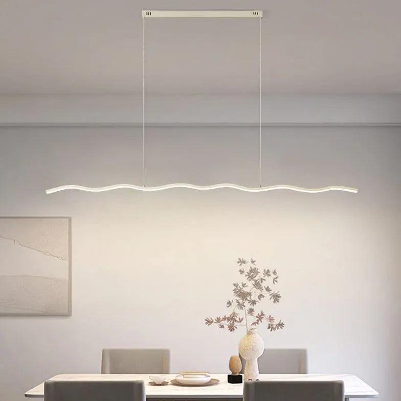 Modern Wavy Line Minimalist Pendant Light - Sleek Contemporary Ceiling Fixture for Living Room, Bedroom, or Dining Area