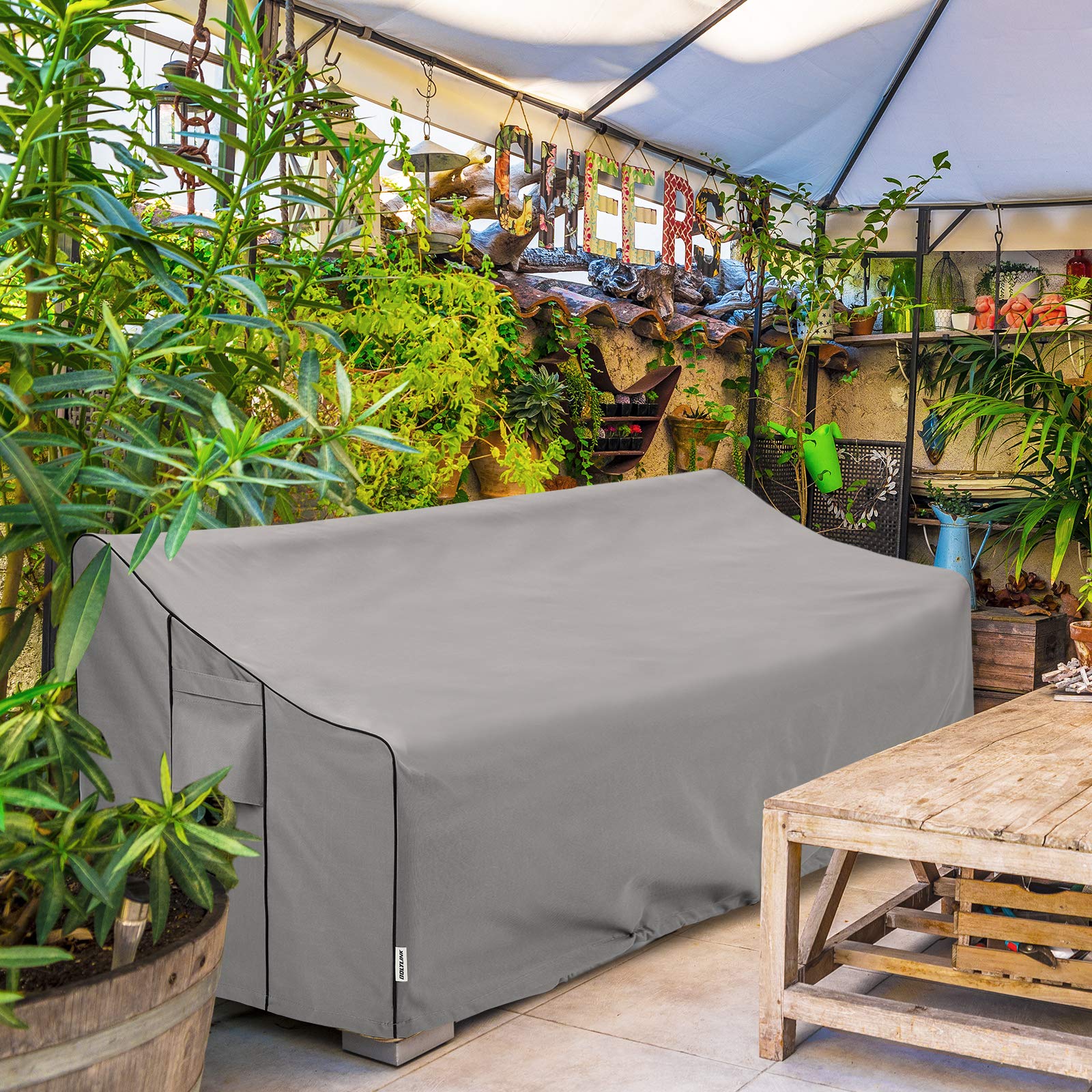Waterproof Outdoor Patio Furniture Covers - Durable Loveseat Sofa Cover for 58W x 32.5D x 31H Inches, Grey - Perfect for Backyard, Garden & All-Weather Protection
