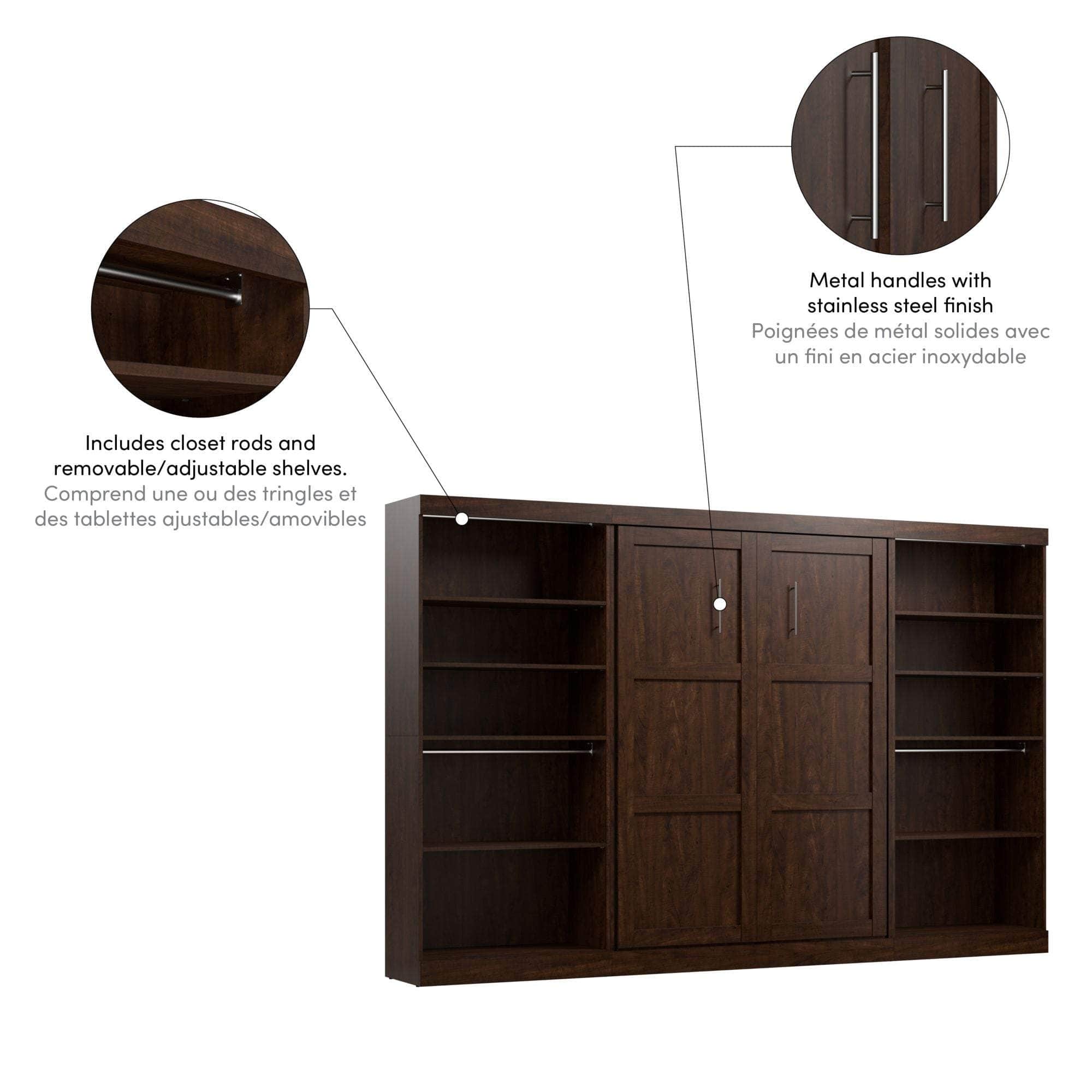 Pur Full Murphy Wall Bed with 2 Storage Units (131