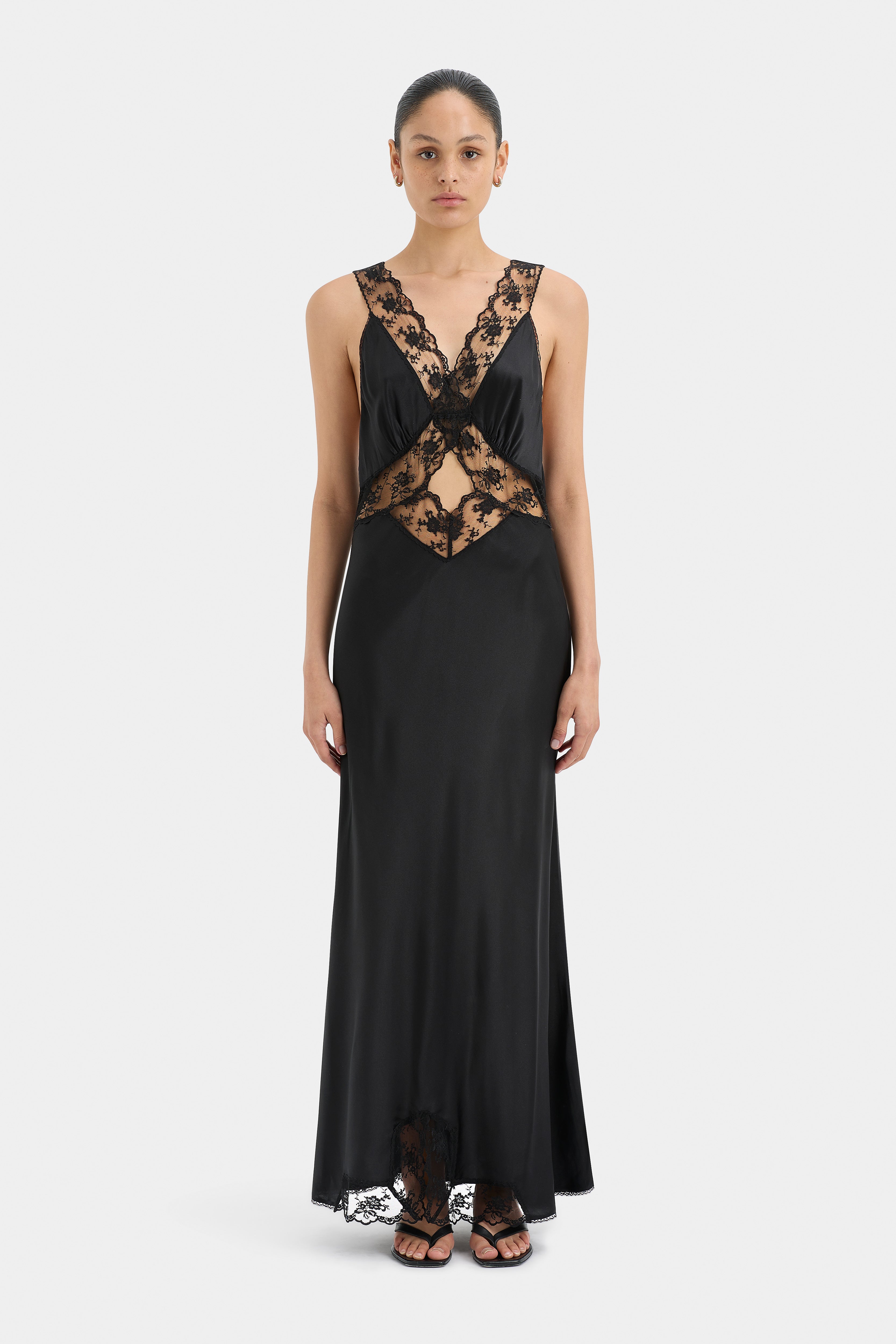 Elegant Aries Cut Out Gown - Sexy Deep V Neck Evening Dress for Women, Perfect for Prom, Party & Special Occasions