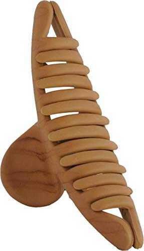 Wooden Hair Claw Clips for Women - Medium Size Hair Clutchers in Stylish Wood Color - Perfect for Updos, Ponytails & Everyday Hairstyles (Pack of 1)