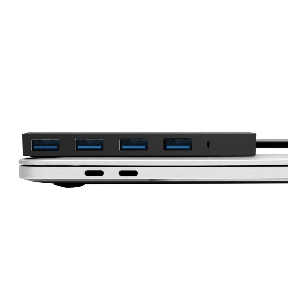 USB C Hub 4-Port Adapter for MacBook Pro - High Speed Aluminum USB 3.0 Hub for iMac, Mac Mini & USB-C Devices - Perfect for Office & Travel