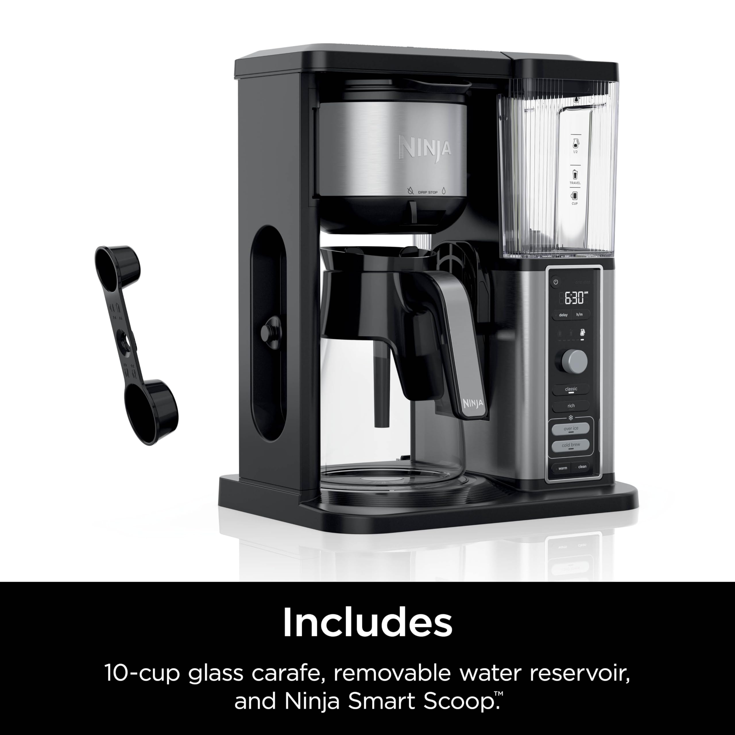 Ninja® CM360C Hot & Iced Coffee Maker - 10 Cup Glass Carafe with Rapid Cold Brew Technology | Single Serve & Drip Coffee Machine (Canadian Version) | Perfect for Home, Office & Small Businesses