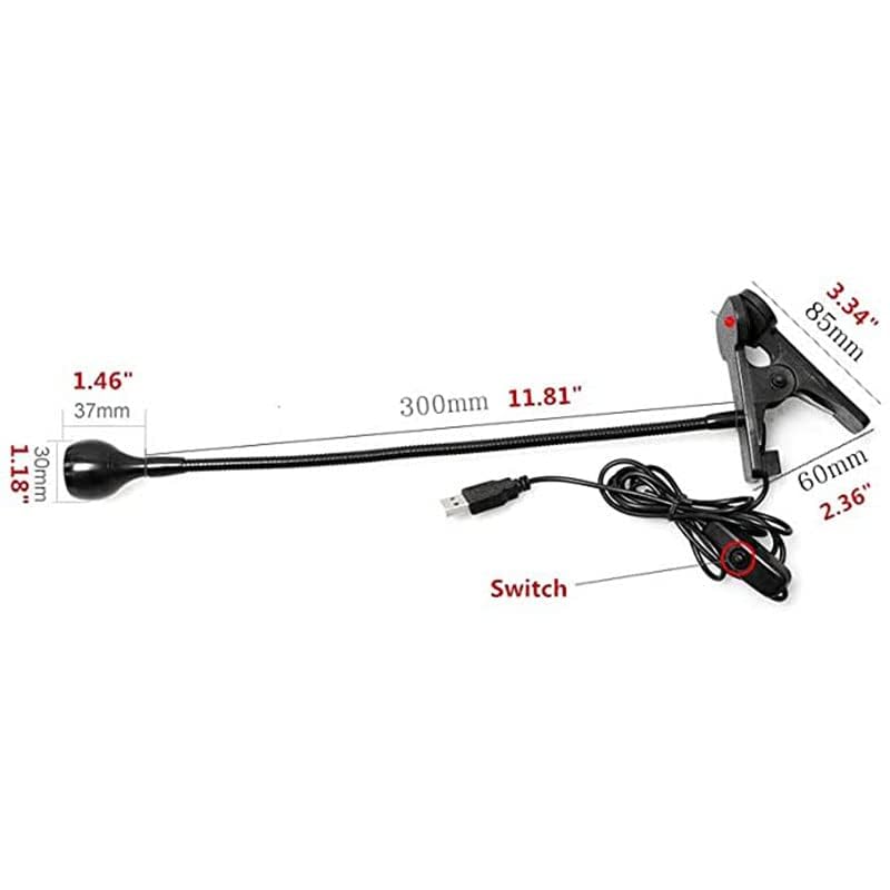 360° Adjustable LED Desk Lamp with Clamp - USB Powered Gooseneck Reading Light for Office, Study, Bedroom - Perfect for Computer Work, Night Reading & Home Office Task Lighting (Black)