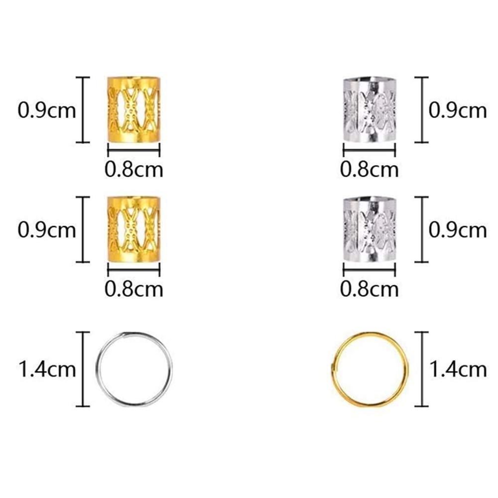 Homo Trends 90 Pcs Aluminum Hair Rings & Clips - Adjustable Metal Dreadlock Cuffs for Braids, Locs & Twist Hairstyles - Perfect Hair Accessories for Women, Men & Kids - Great for Parties, Weddings & Everyday Styling