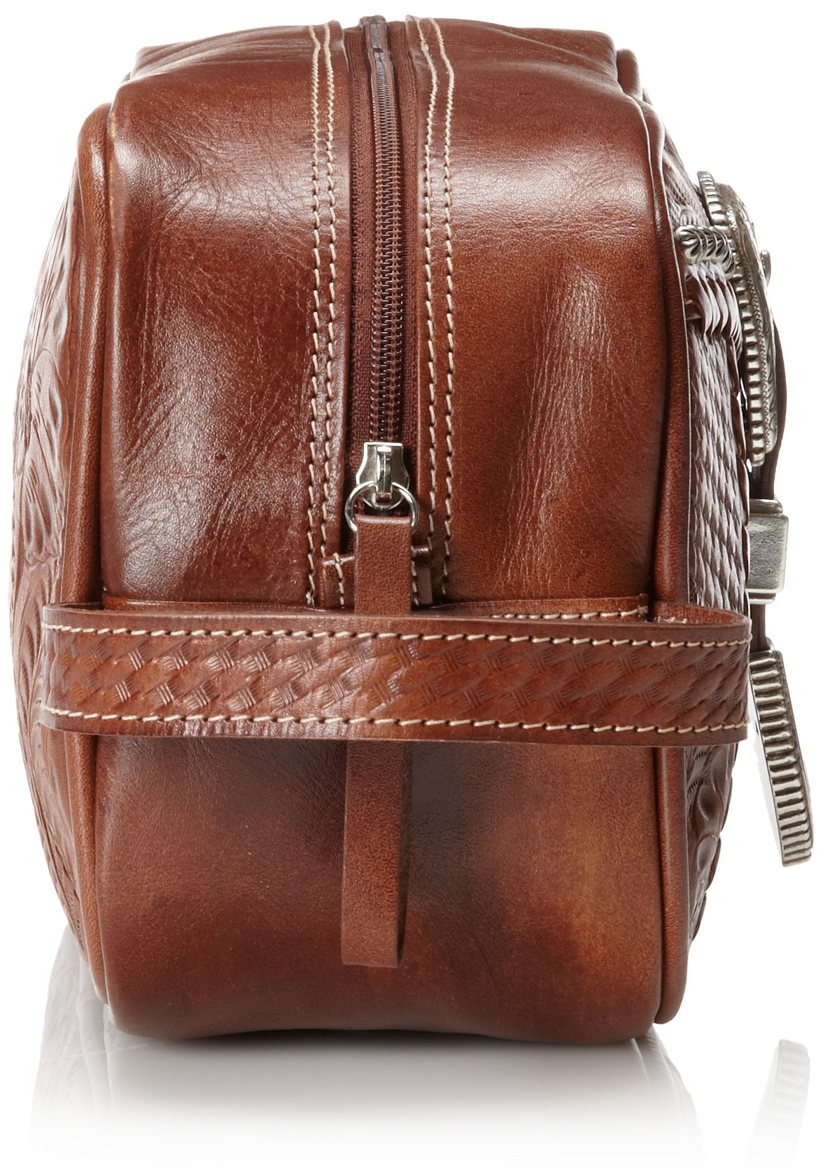 Vintage Leather Shaving Kit for Men - American West Style Toiletry Travel Bag - Perfect for Grooming, Camping & Adventure Trips