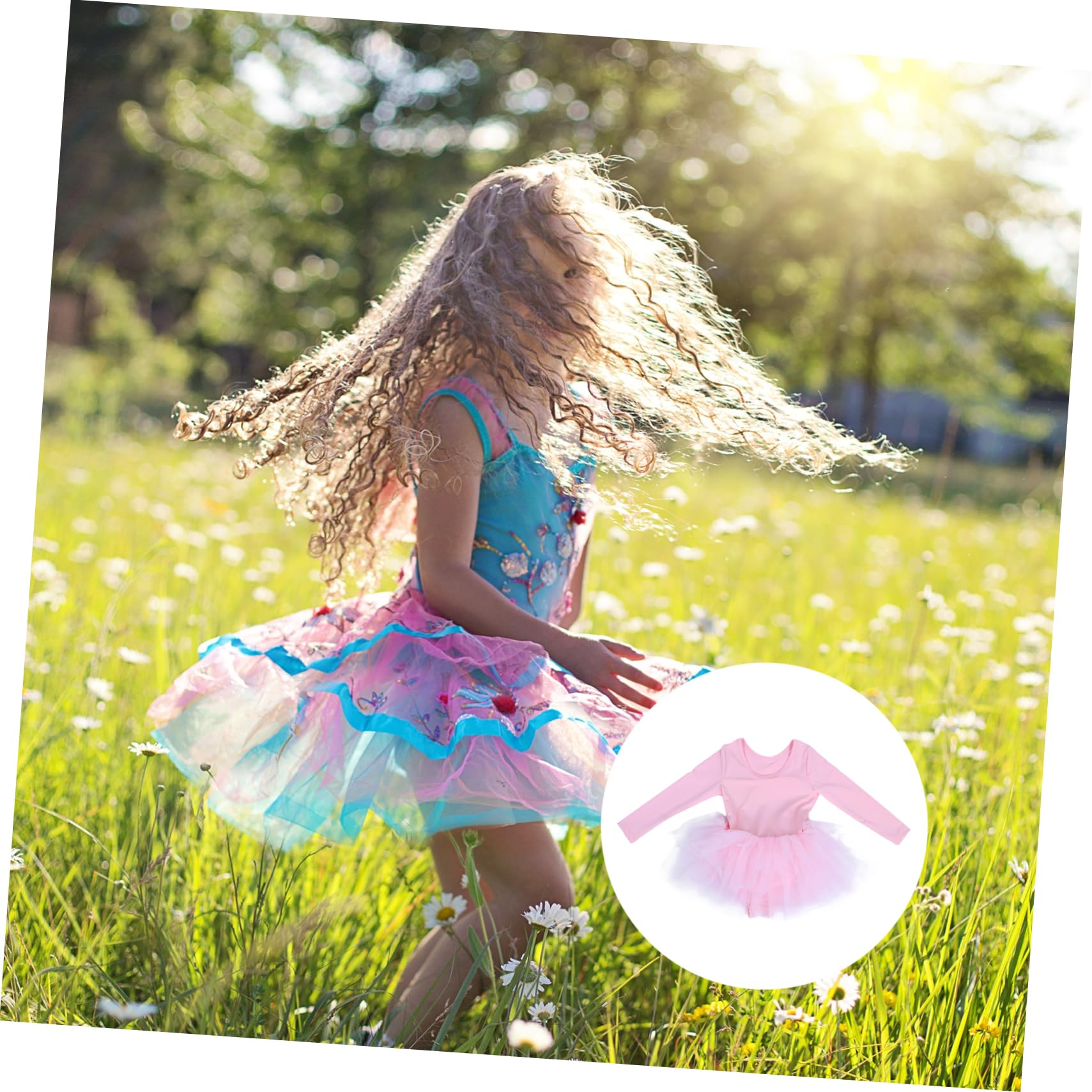 SAFIGLE Girls Ballet Dance Outfit - Soft Milk Silk Bodysuit with Tutu Skirt for Kids Ballet Class, Recital & Performance