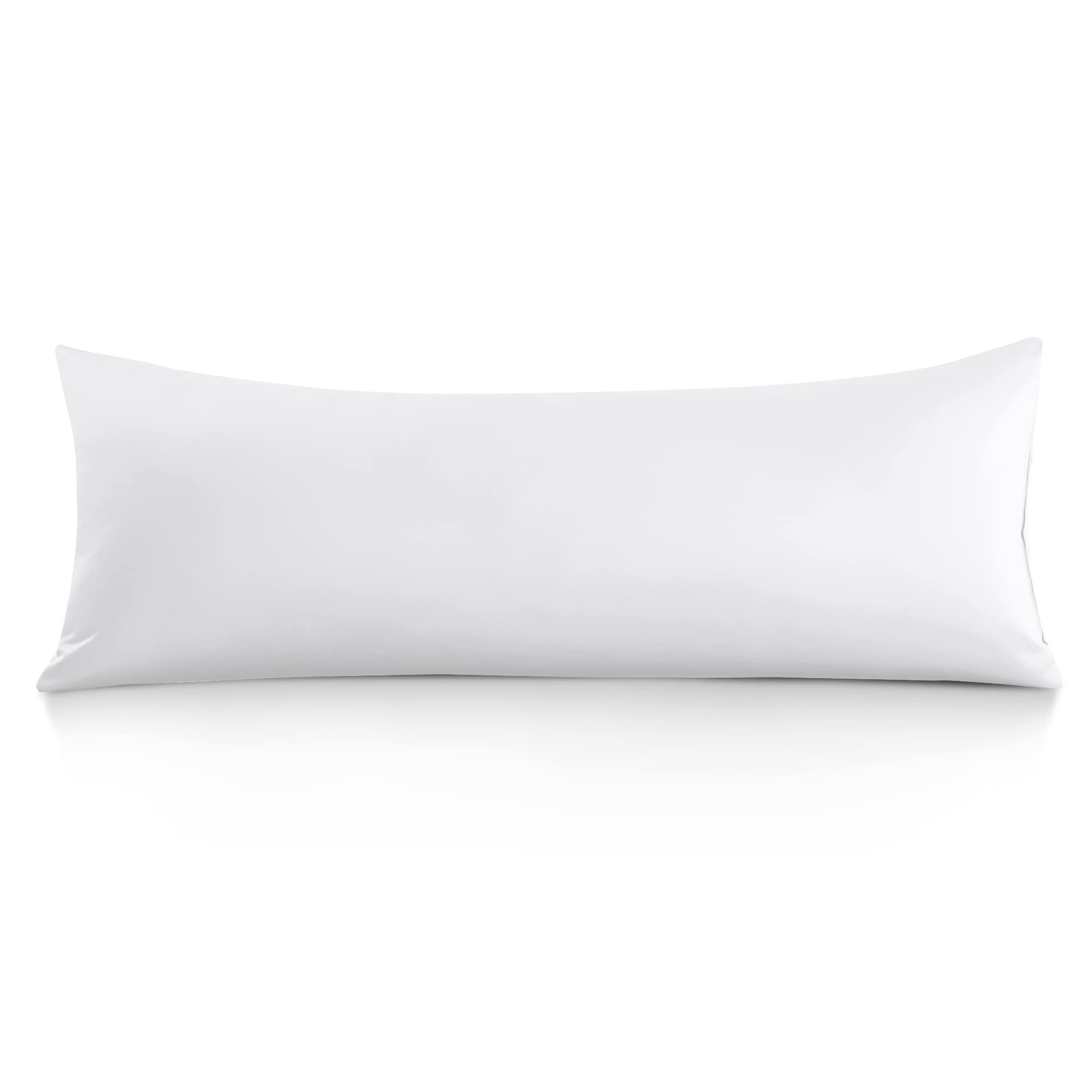 Oubonun 100% Cotton Body Pillowcase - 800 Thread Count Premium Hotel Quality (21x54 Inches) | Moisture-Wicking & Breathable All-Season Body Pillow Cover | White | Perfect for Home, Office, Travel & Pregnancy Support