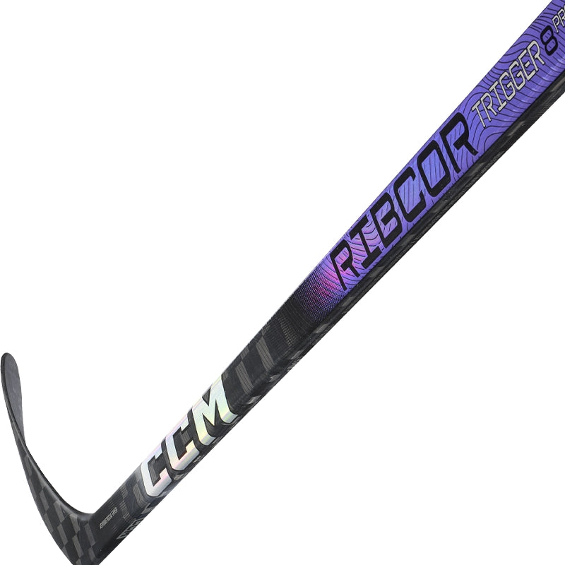 CCM Ribcor Trigger 8 Pro One Piece Junior Hockey Stick - Lightweight Composite Shaft for Enhanced Performance - Perfect for Youth Hockey Training & Games