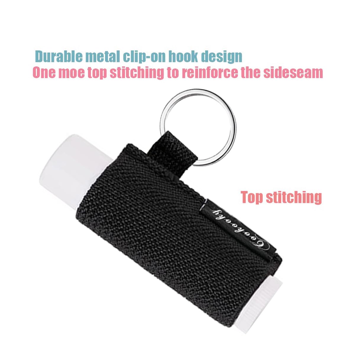 Cute Minimalist Lip Balm Keychain Holder - Chapstick Holder for Keys, Purse & Backpack - Perfect for Travel, Hiking & Daily Use