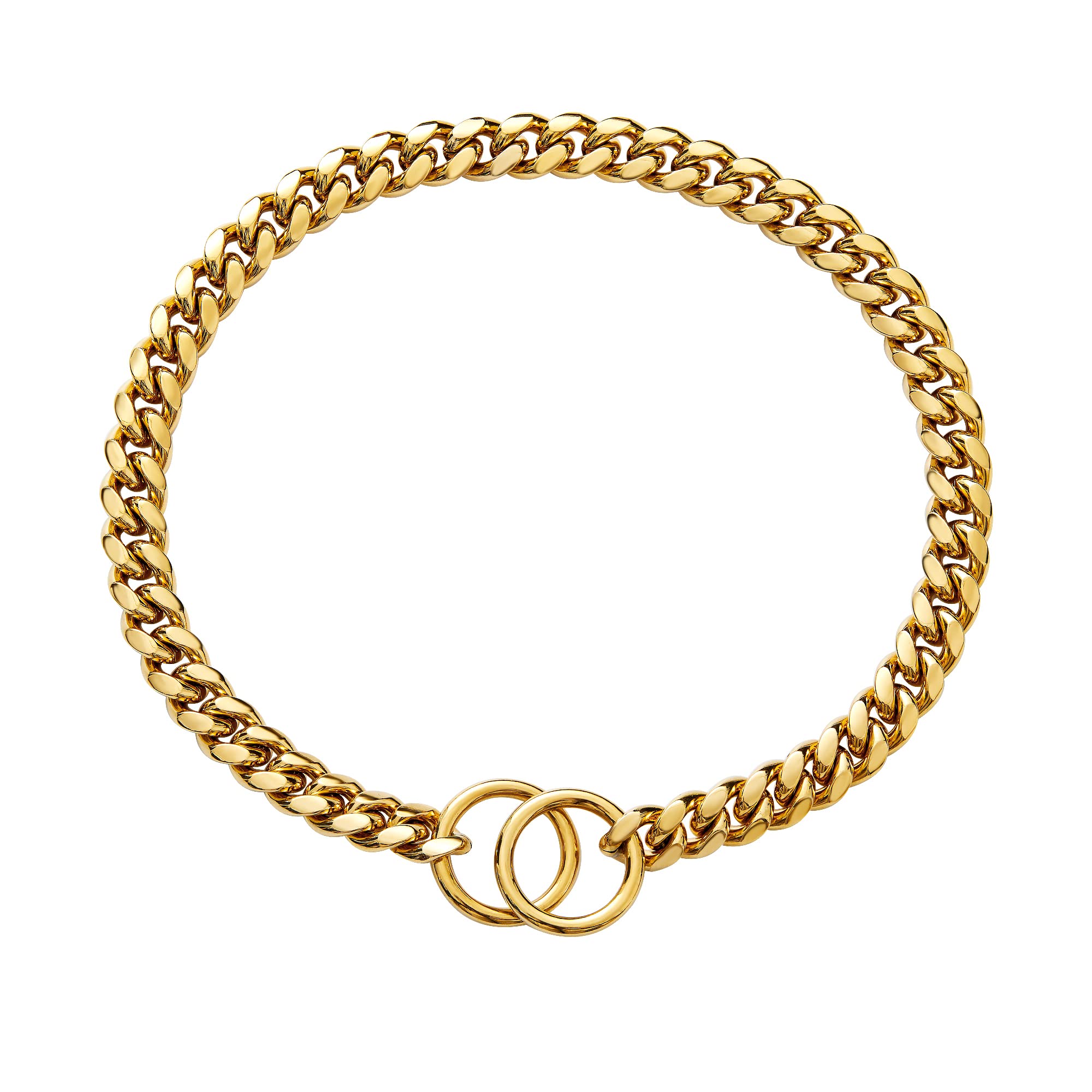 Gold Cuban Link Dog Necklace Collar for Small Medium Large Dogs - Adjustable Luxury Pet Collar for Puppies & Adult Dogs - Perfect for Daily Walks, Parties & Photo Shoots