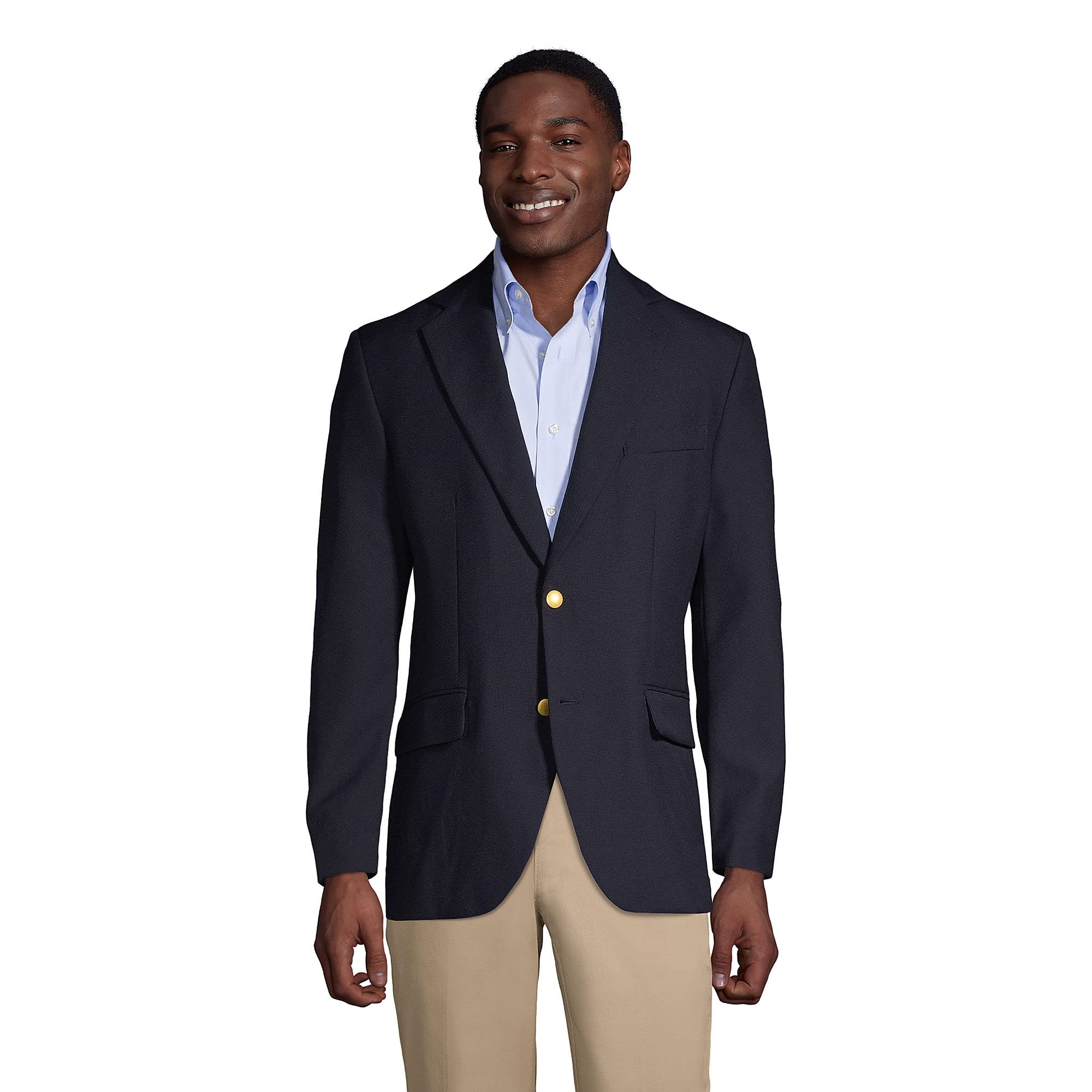 Lands' End Men's Hopsack Blazer - Classic School Uniform Jacket for Boys & Teens | Perfect for School, Graduation & Formal Events