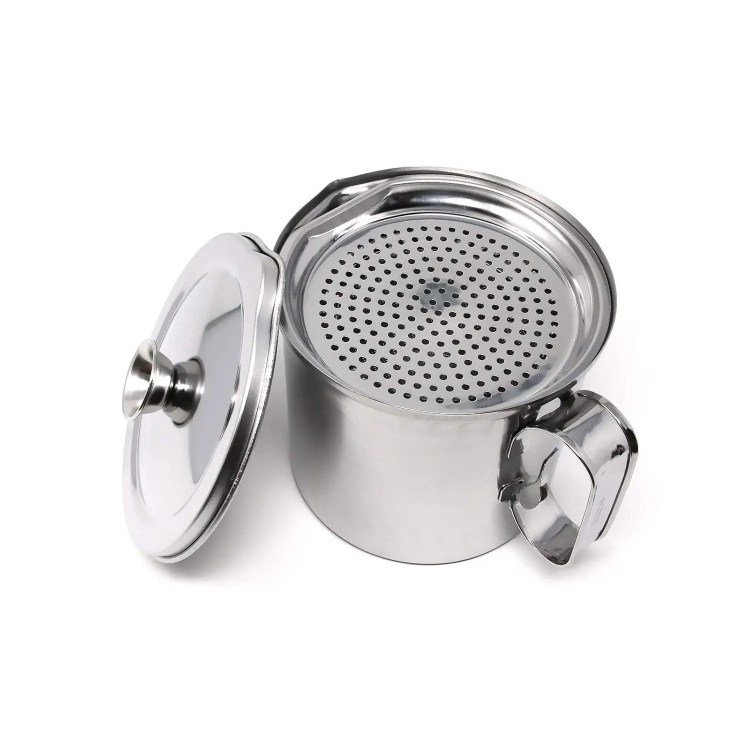 Ichibishi Premium Stainless Steel Oil Filter Pot - Professional Kitchen Strainer for Cooking Oil, Deep Fryer, and Salad Dressing - Perfect for Restaurants, Home Chefs & Food Prep