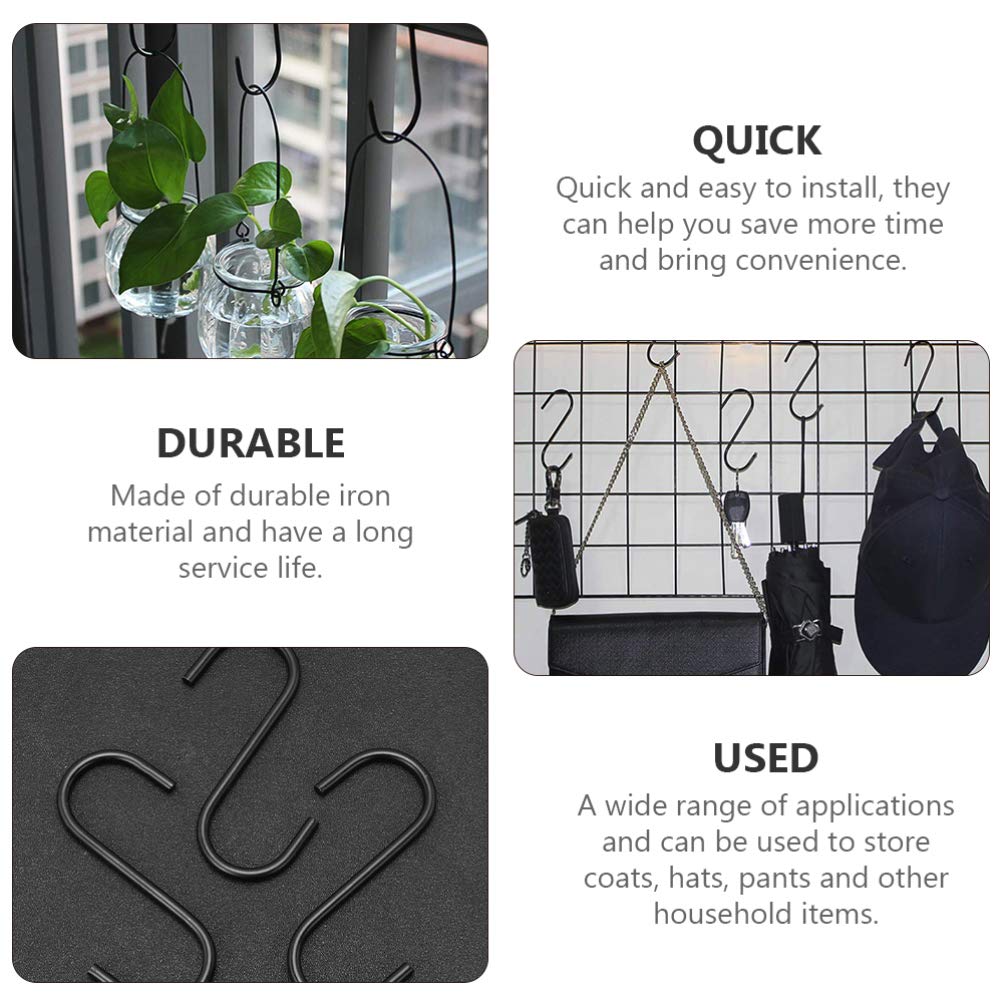 7-Piece Heavy Duty Metal S-Shaped Clothes Hooks for Hanging Clothes, Hangers & Display - Ideal for Closet, Retail Stores & Home Organization