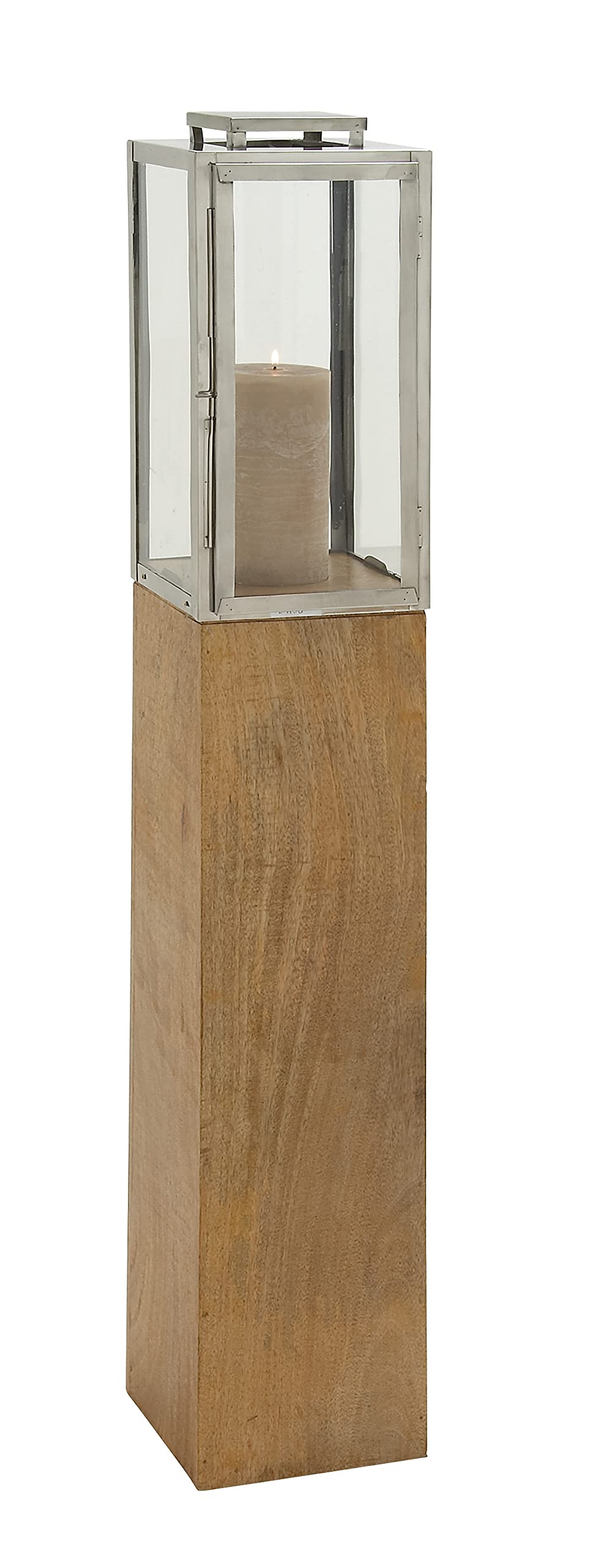 Deco 79 Handmade Mango Wood Candle Lantern - 9