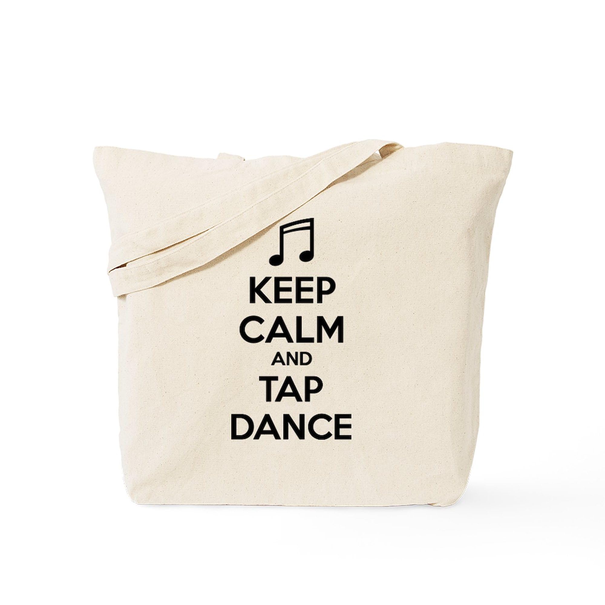 Keep Calm And Tap Dance Tote Bag - Natural Canvas Reusable Shopping Bag for Groceries, Beach & Work | Eco-Friendly Cotton Tote with Inspirational Quote