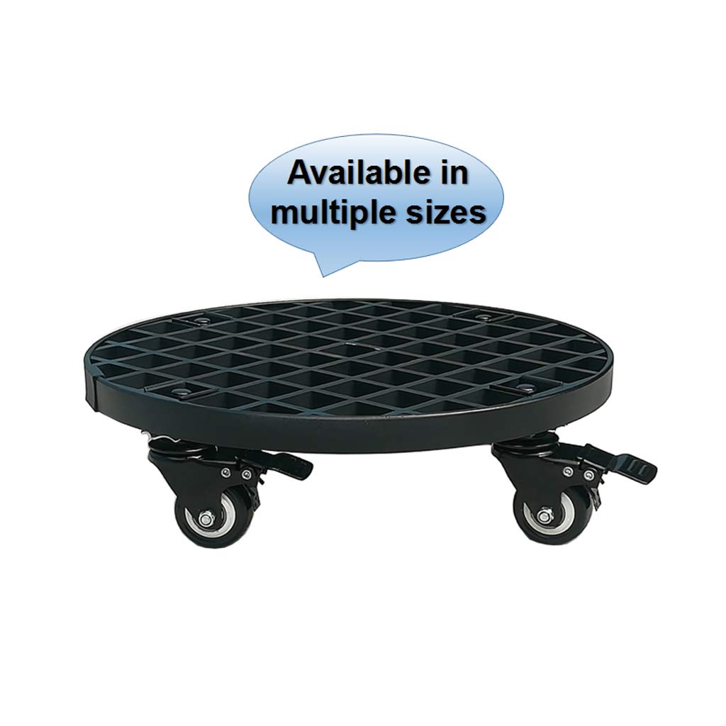 Heavy Duty FRP Plant Caddy with Industrial Grade PU Wheels - 23.2 Inch Round Plant Stand Dolly with Aluminum Edge for Moving Large Potted Plants - Perfect for Indoor/Outdoor Garden, Nursery, and Greenhouse Use