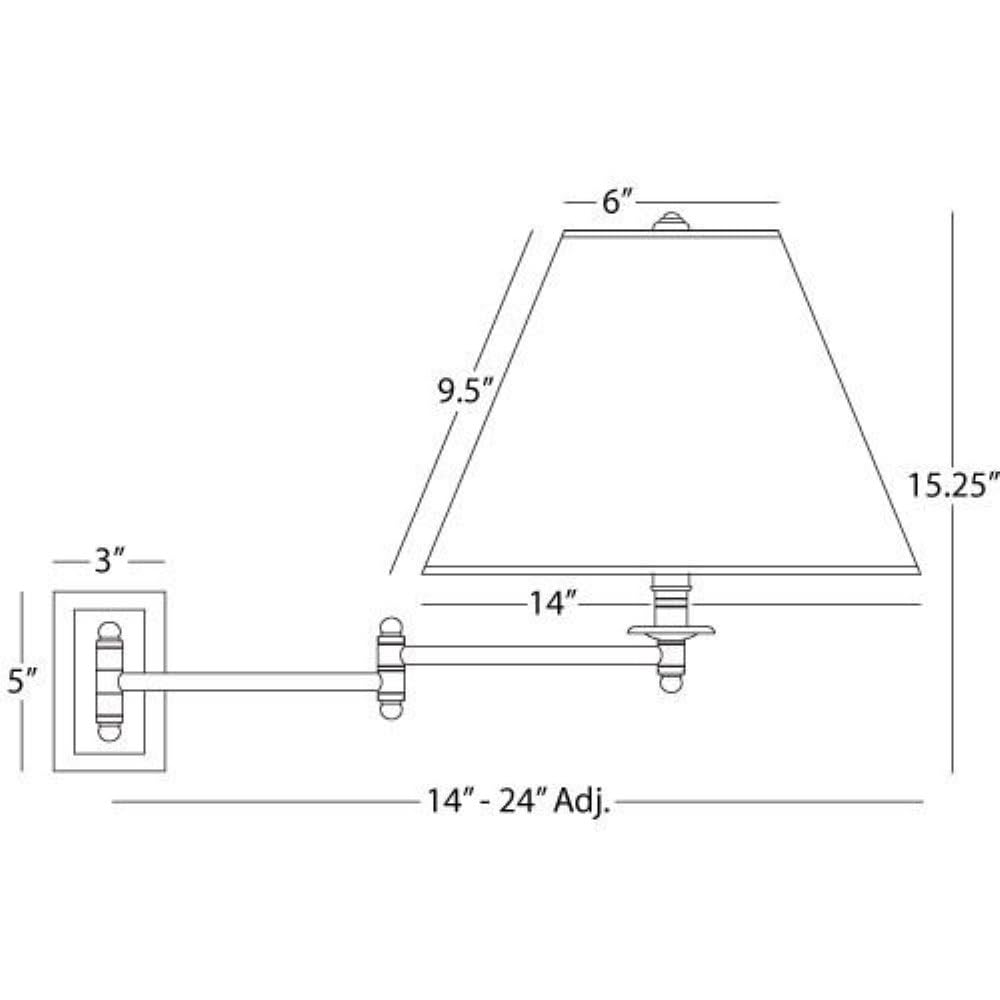 Robert Abbey B1504 ALT One Light Swing Arm Wall Sconce - Modern Adjustable Wall Lamp for Bedroom, Living Room & Office - Perfect for Reading, Task Lighting & Home Decor