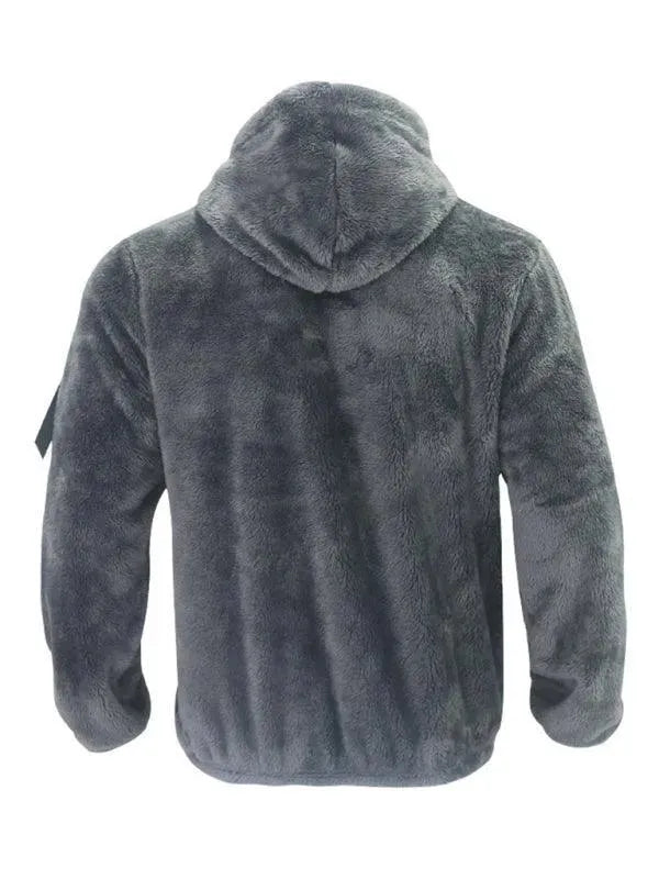 Men's Hooded Fleece Winter Jacket - Warm & Cozy Outerwear for Cold Weather - Perfect for Hiking, Camping & Outdoor Activities