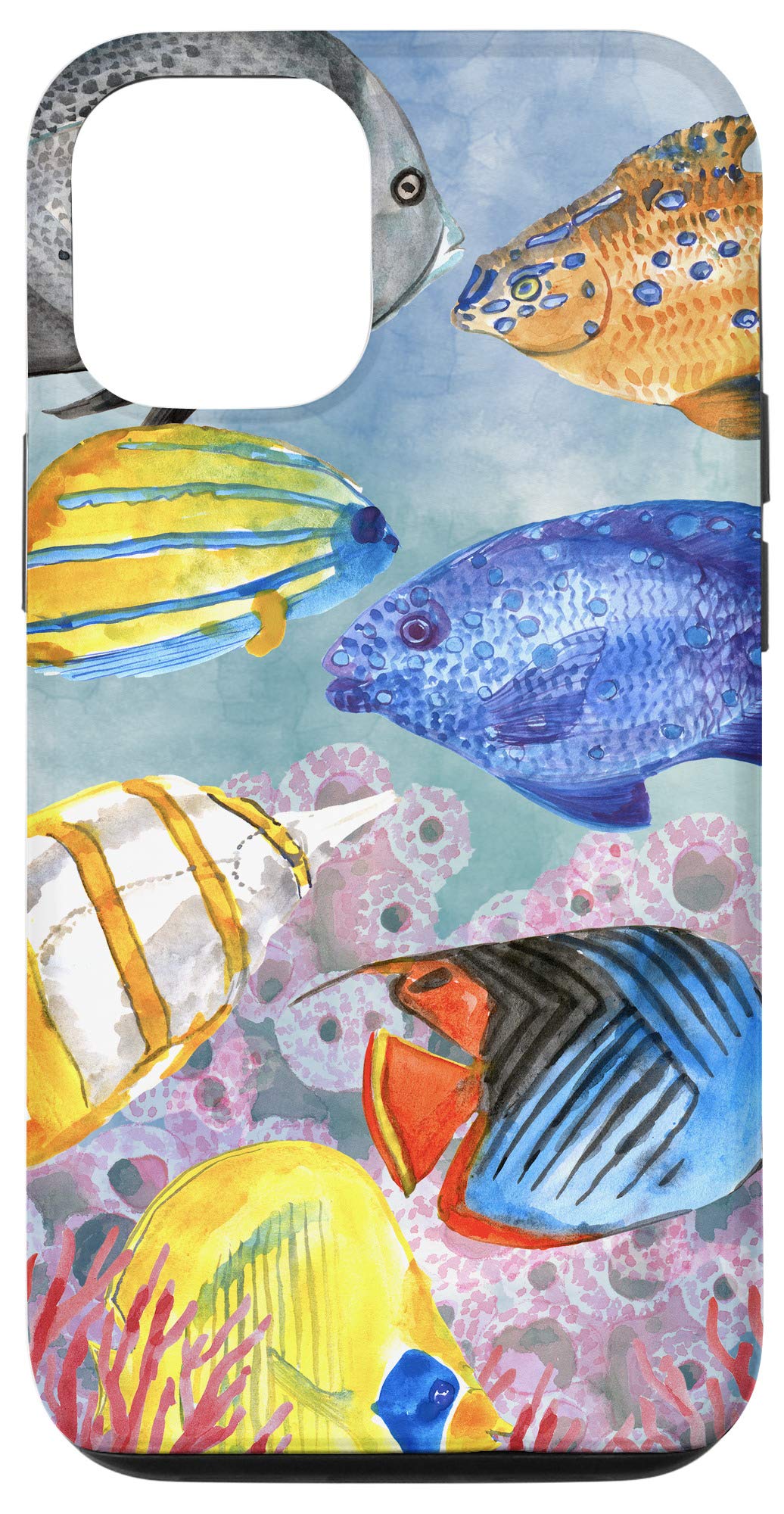 **iPhone 12/12 Pro Waterproof Phone Case - Saltwater & Ocean Themed Design for Fish Lovers - Perfect Gift for Beach, Snorkeling & Marine Life Enthusiasts**